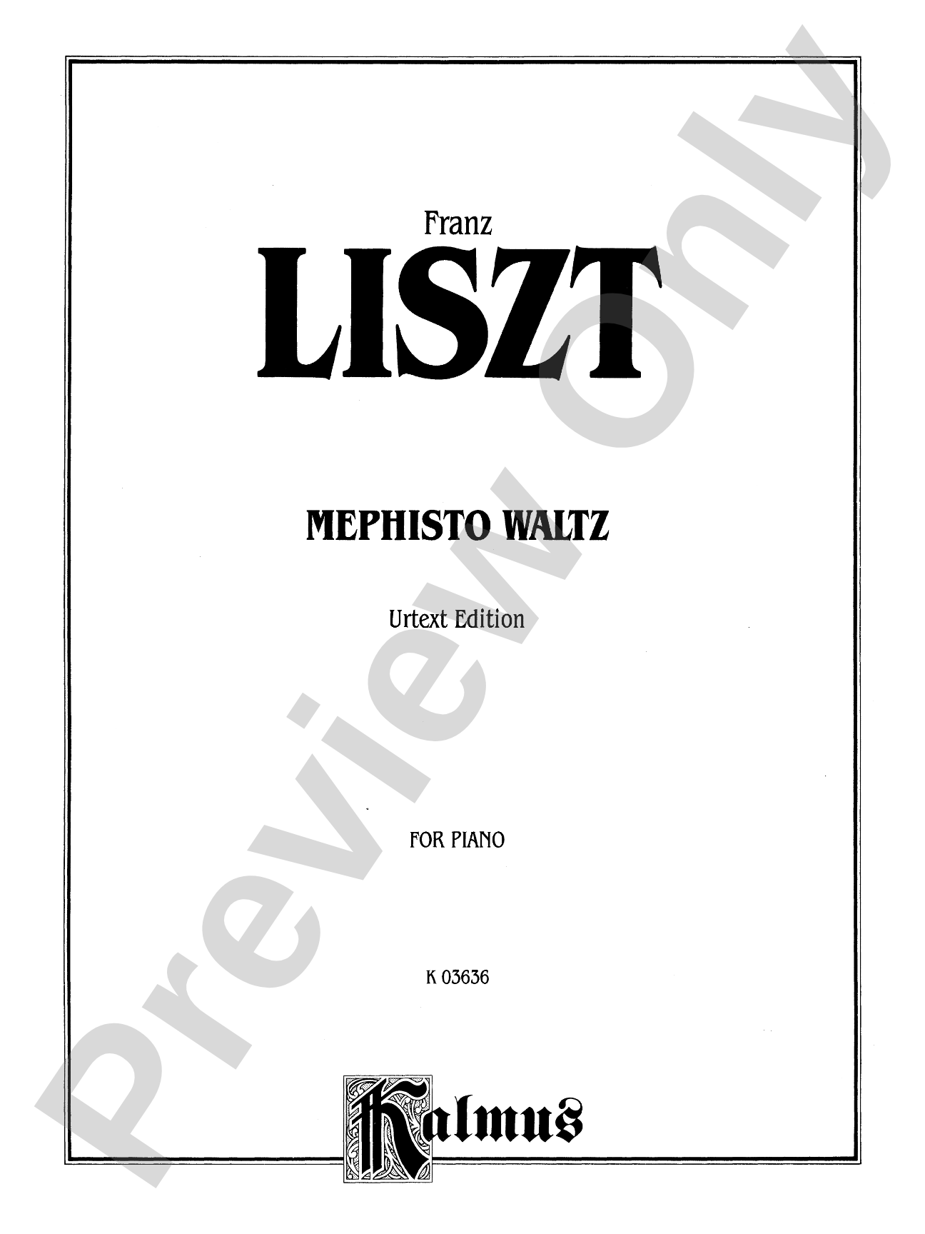 Liszt: Mephisto Valse: Piano