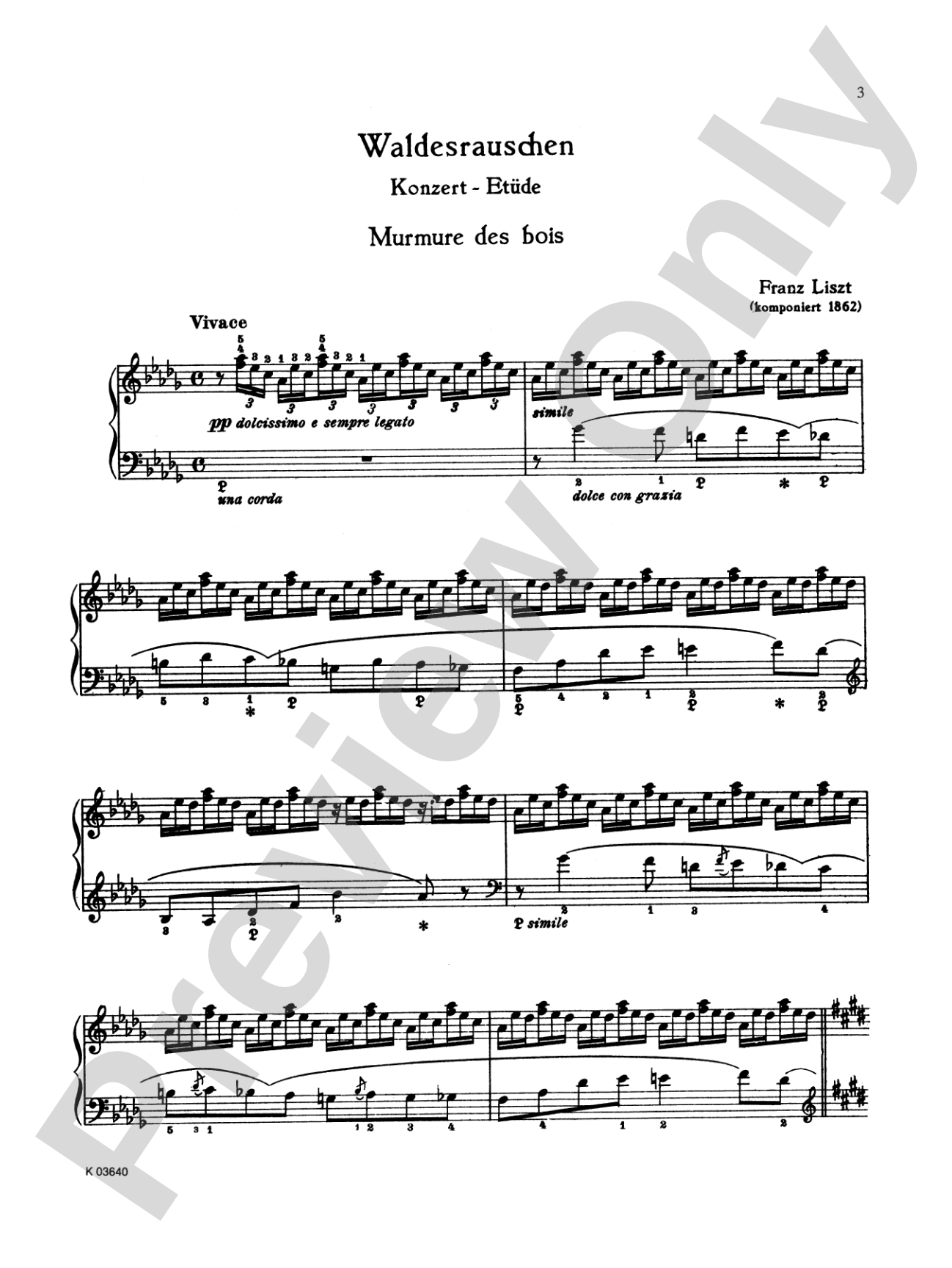 Liszt: Waldesrauschen (Forest Murmurs): Piano