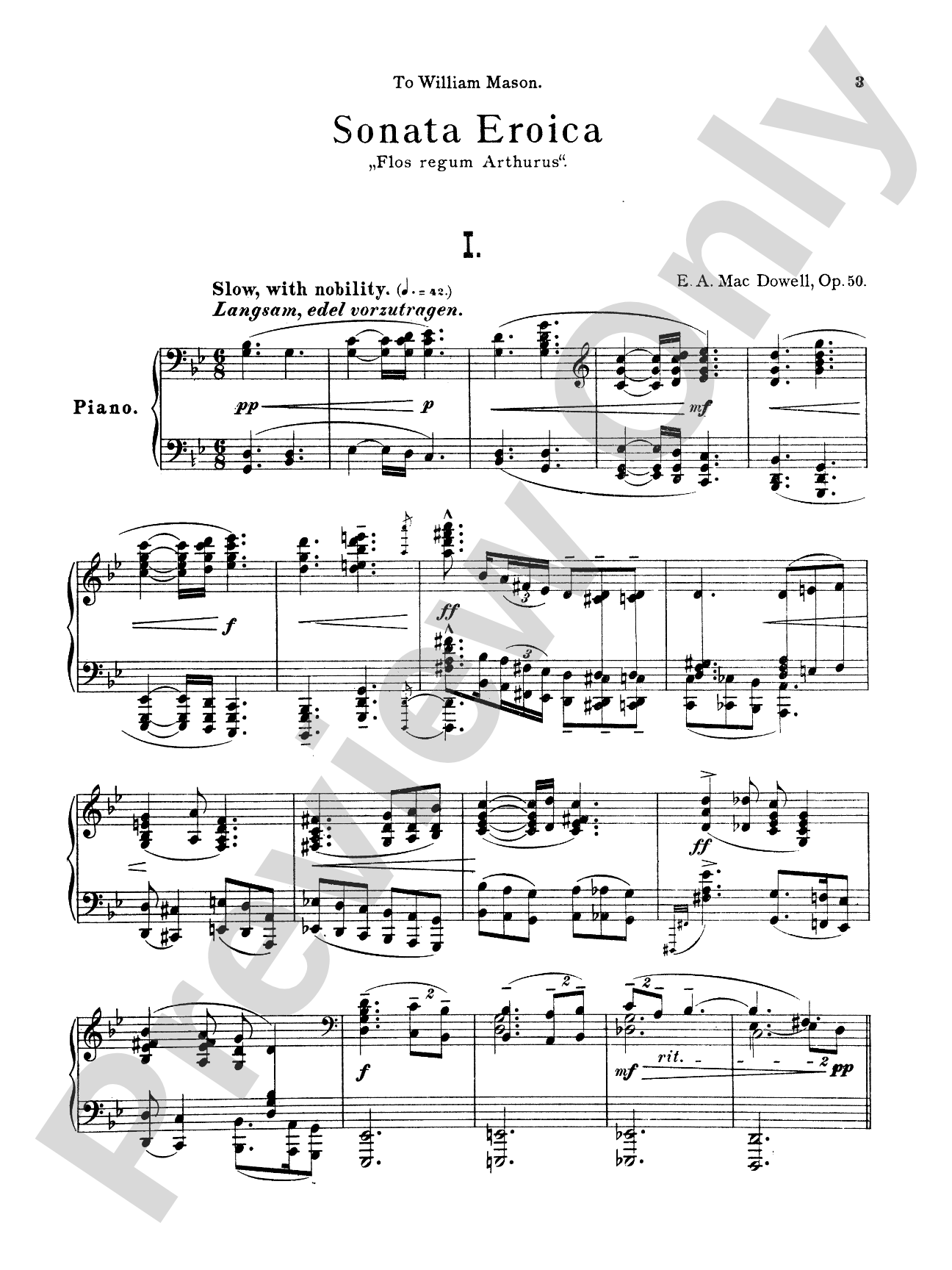 MacDowell: Sonata No. 2, Op. 50 (Sonata Eroica): Piano