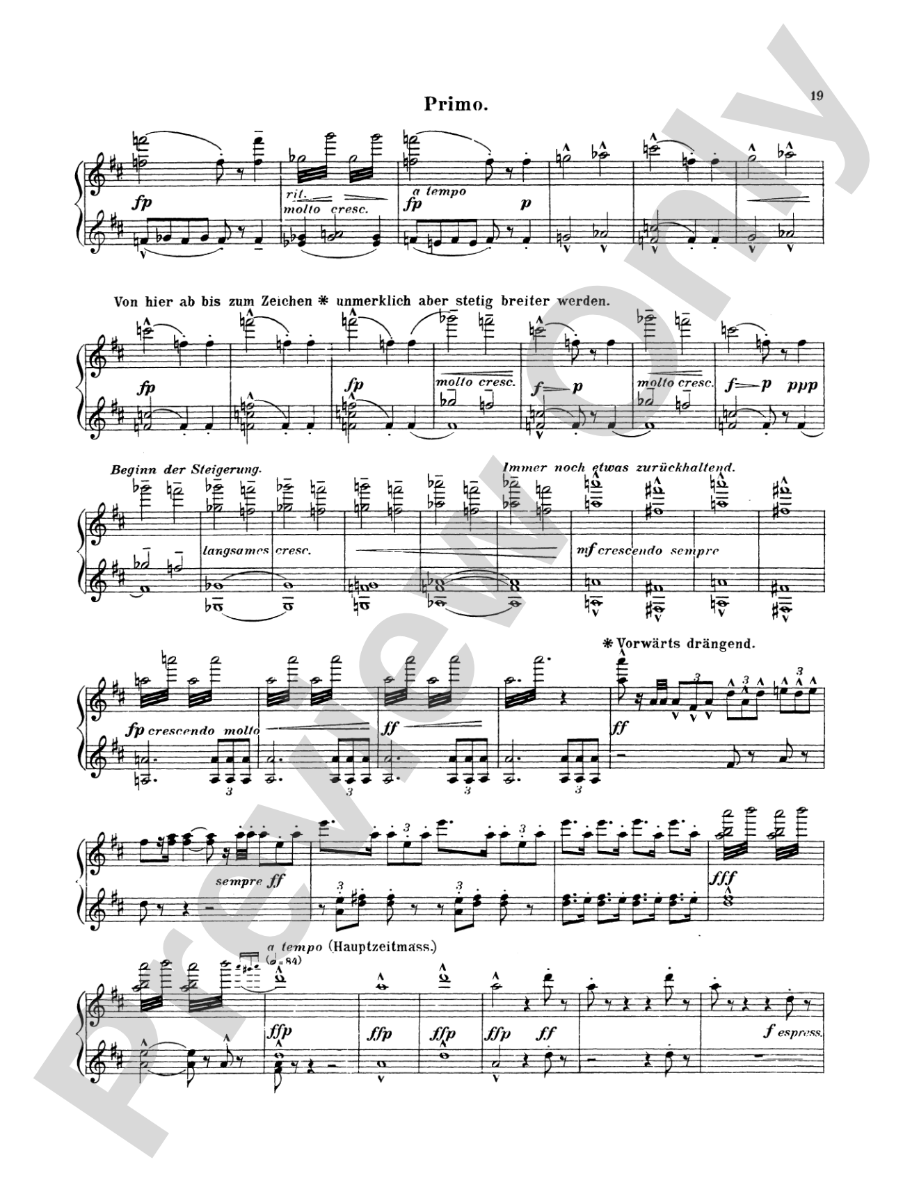 Mahler: Symphony No. 1, in D Major: Piano Duet (1 Piano, 4 Hands) Book