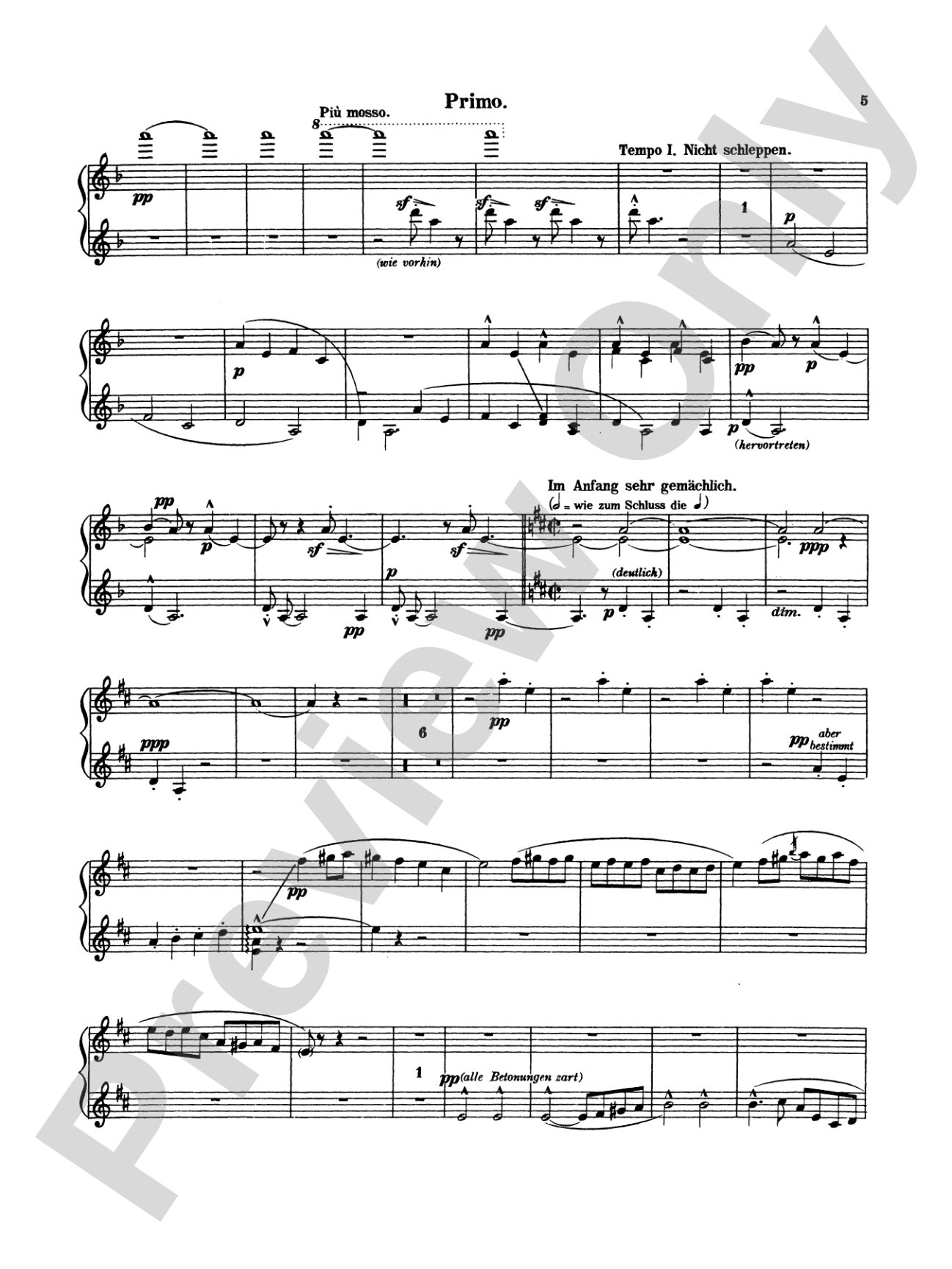 Mahler: Symphony No. 1, in D Major: Piano Duet (1 Piano, 4 Hands) Book