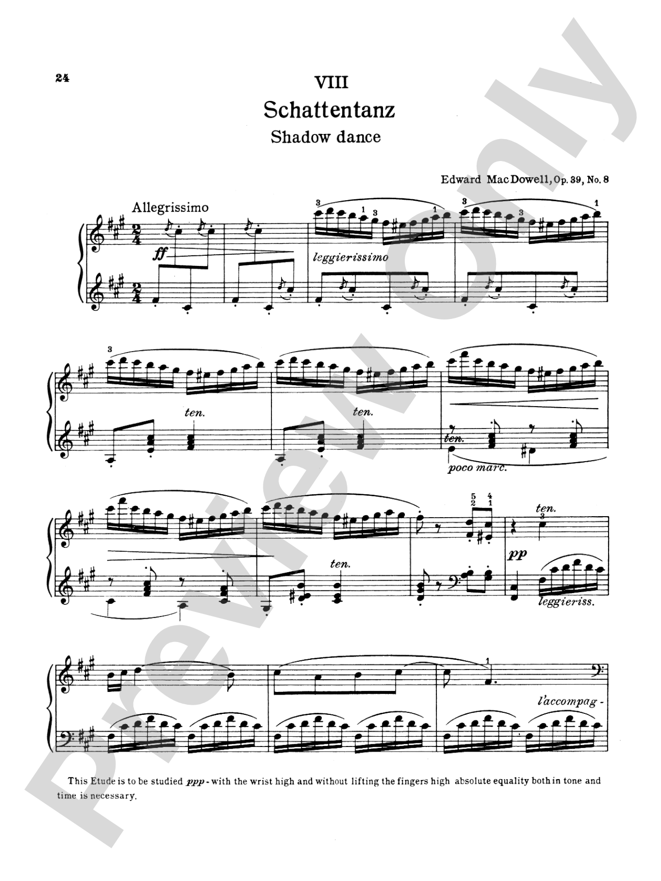 MacDowell: Twelve Etudes, Op. 39