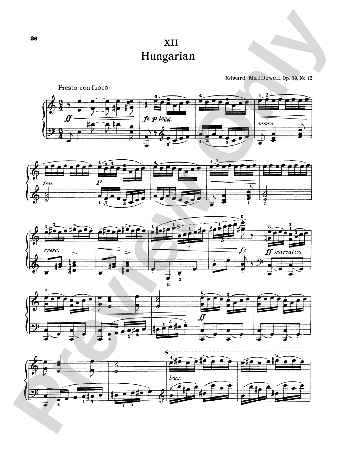 MacDowell: Twelve Etudes, Op. 39