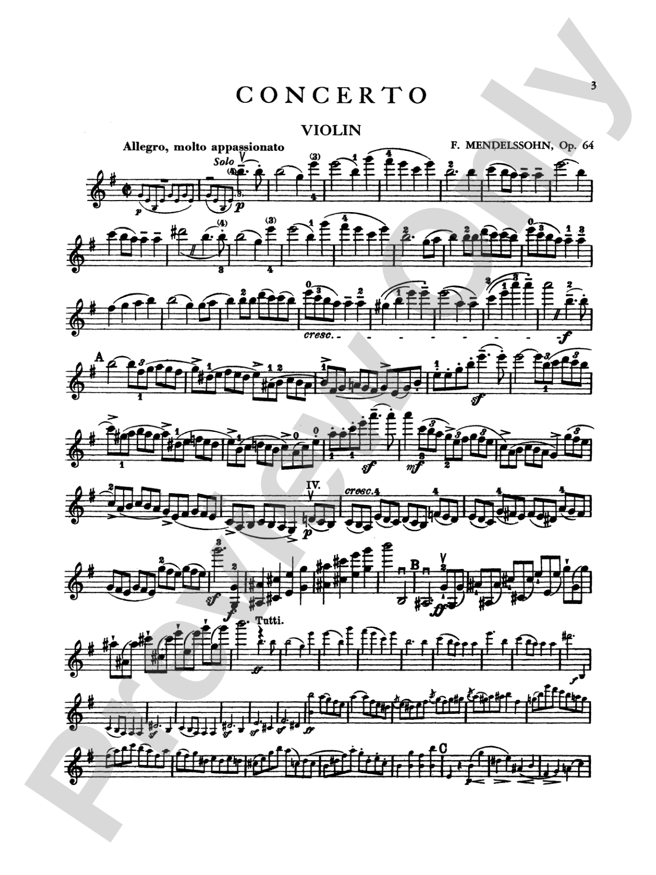 Mendelssohn: Violin Concerto, Op. 64 (Arr. Carl Flesch): Violin Book