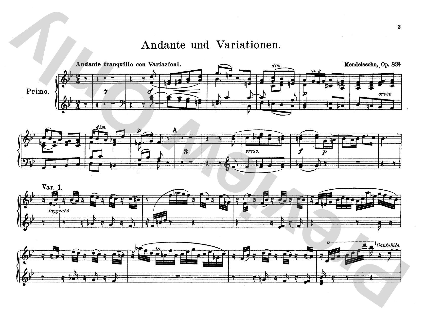 Mendelssohn: Op. 83a & Op. 98: Piano Duet (1 Piano, 4 Hands) Comb Bound Book