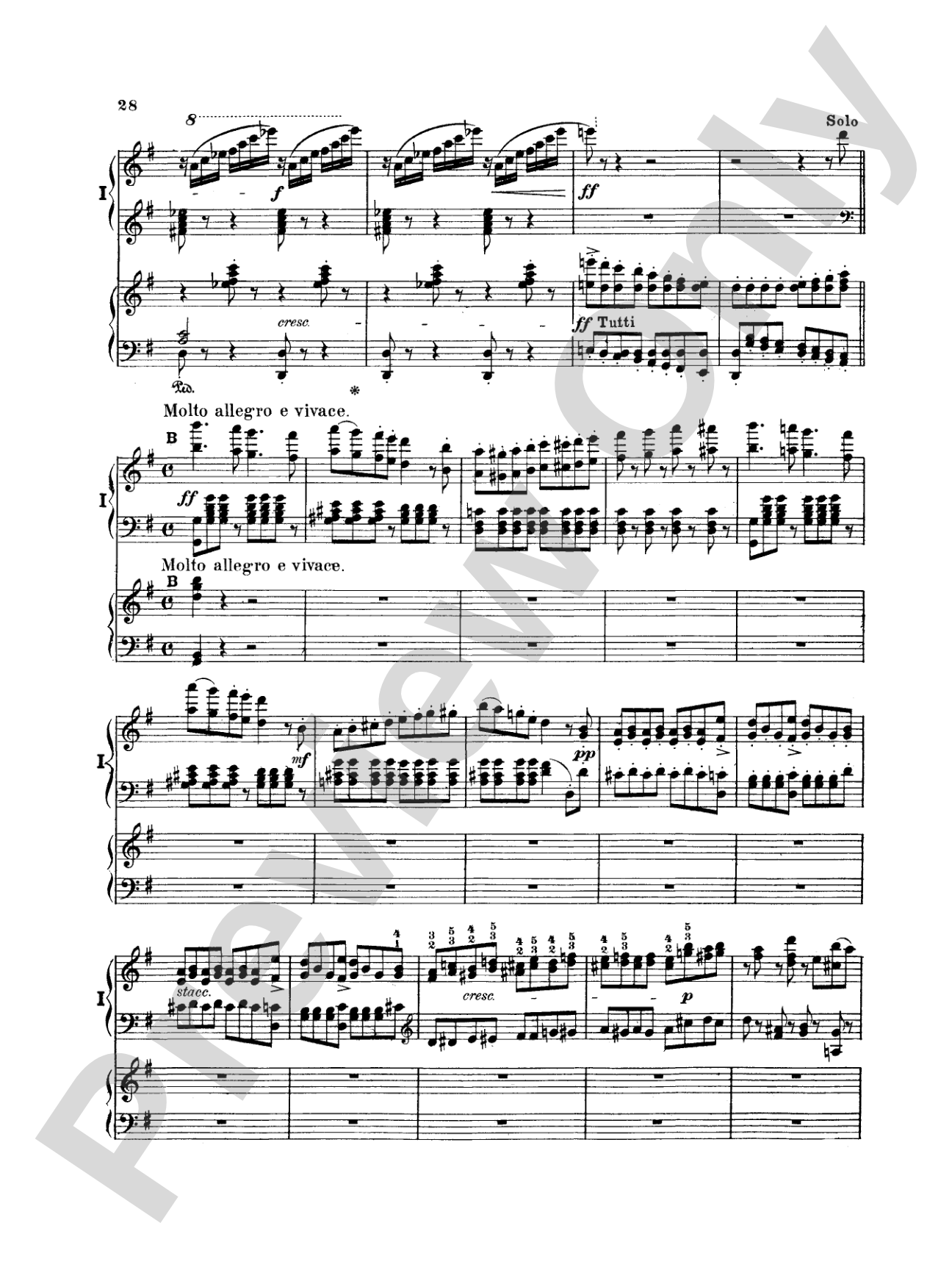 Mendelssohn: Piano Concerto No. 1 in G Minor, Op. 25: Piano Duo (2 Pianos, 4 Hands) Book (2 copies required)