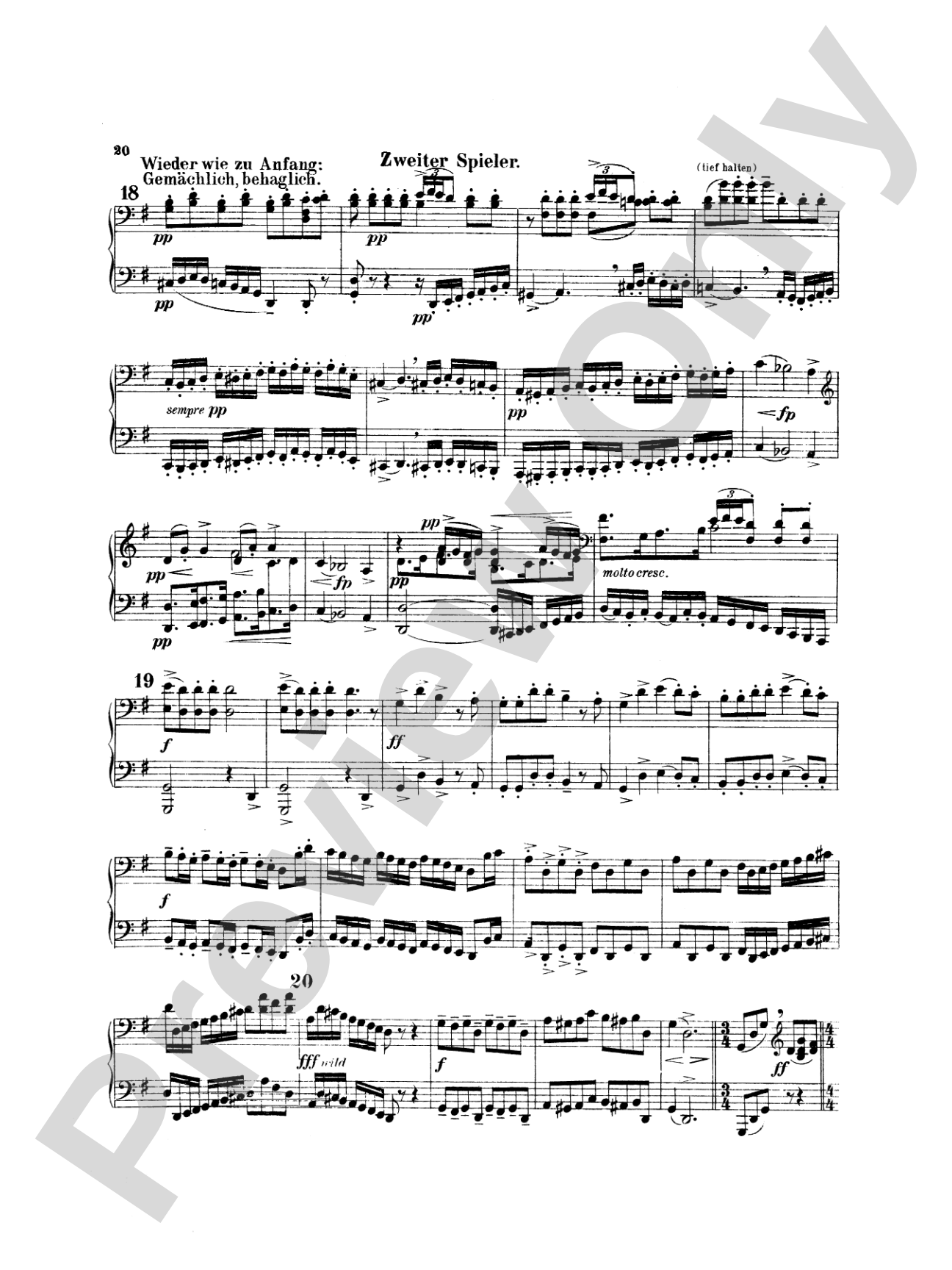 Mahler: Symphony No. 4, in G Major: Piano Duet (1 Piano, 4 Hands) Book