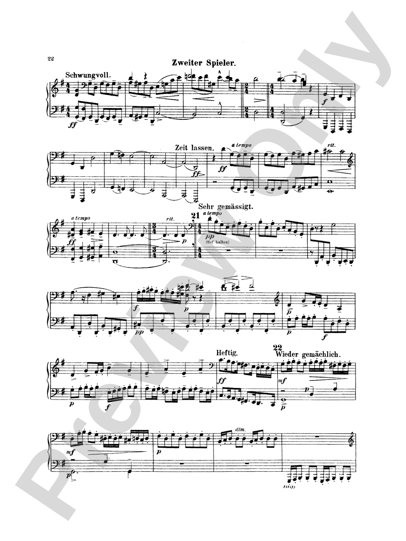 Mahler: Symphony No. 4, in G Major: Piano Duet (1 Piano, 4 Hands) Book