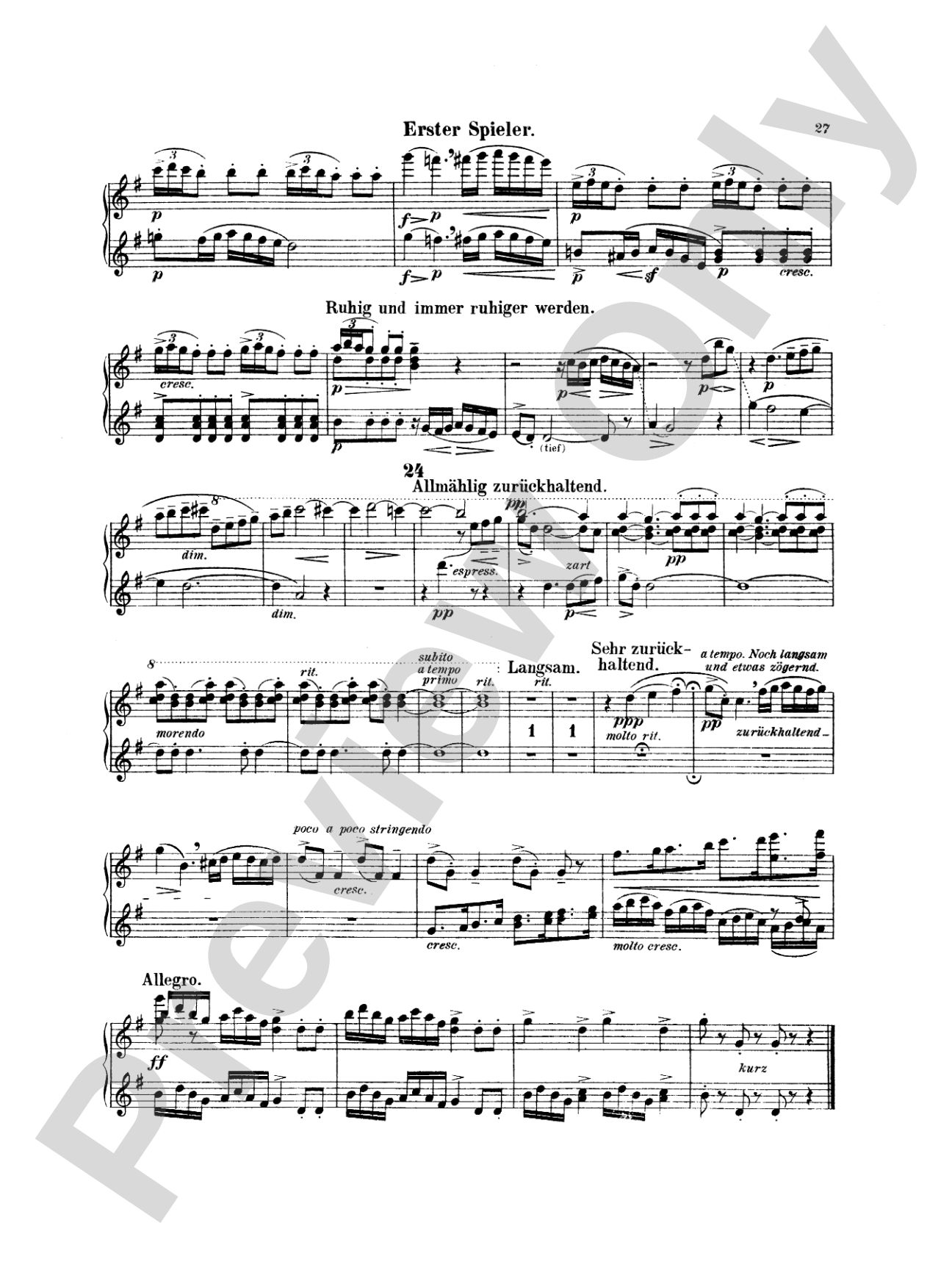 Mahler: Symphony No. 4, in G Major: Piano Duet (1 Piano, 4 Hands) Book