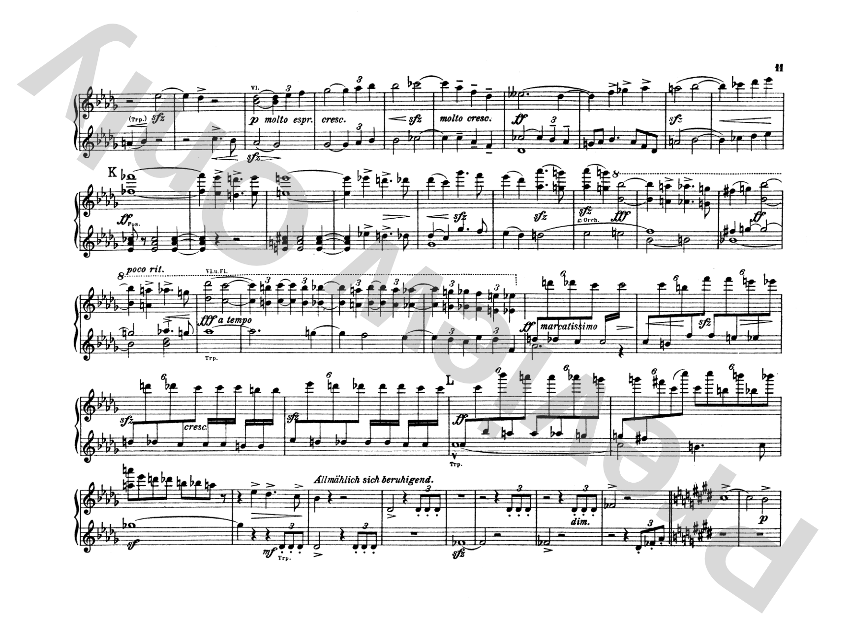 Mahler: Symphony No. 5, in E Major: Piano Duet (1 Piano, 4 Hands) Comb Bound Book