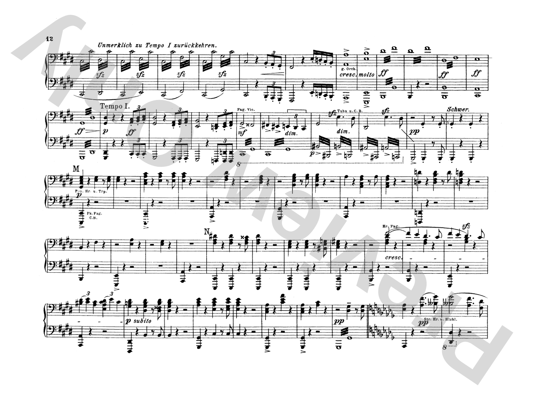 Mahler: Symphony No. 5, in E Major: Piano Duet (1 Piano, 4 Hands) Comb Bound Book