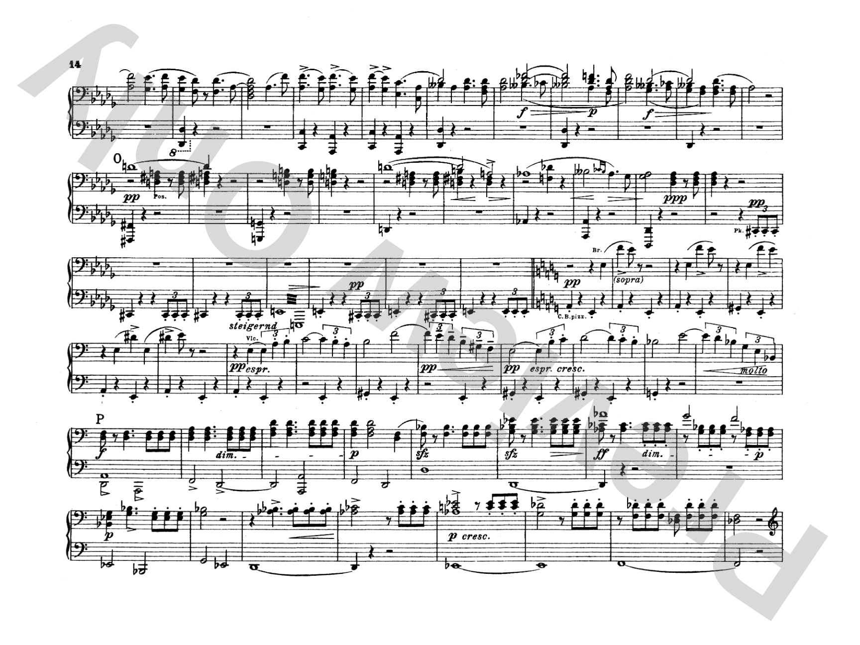 Mahler: Symphony No. 5, in E Major: Piano Duet (1 Piano, 4 Hands) Comb Bound Book