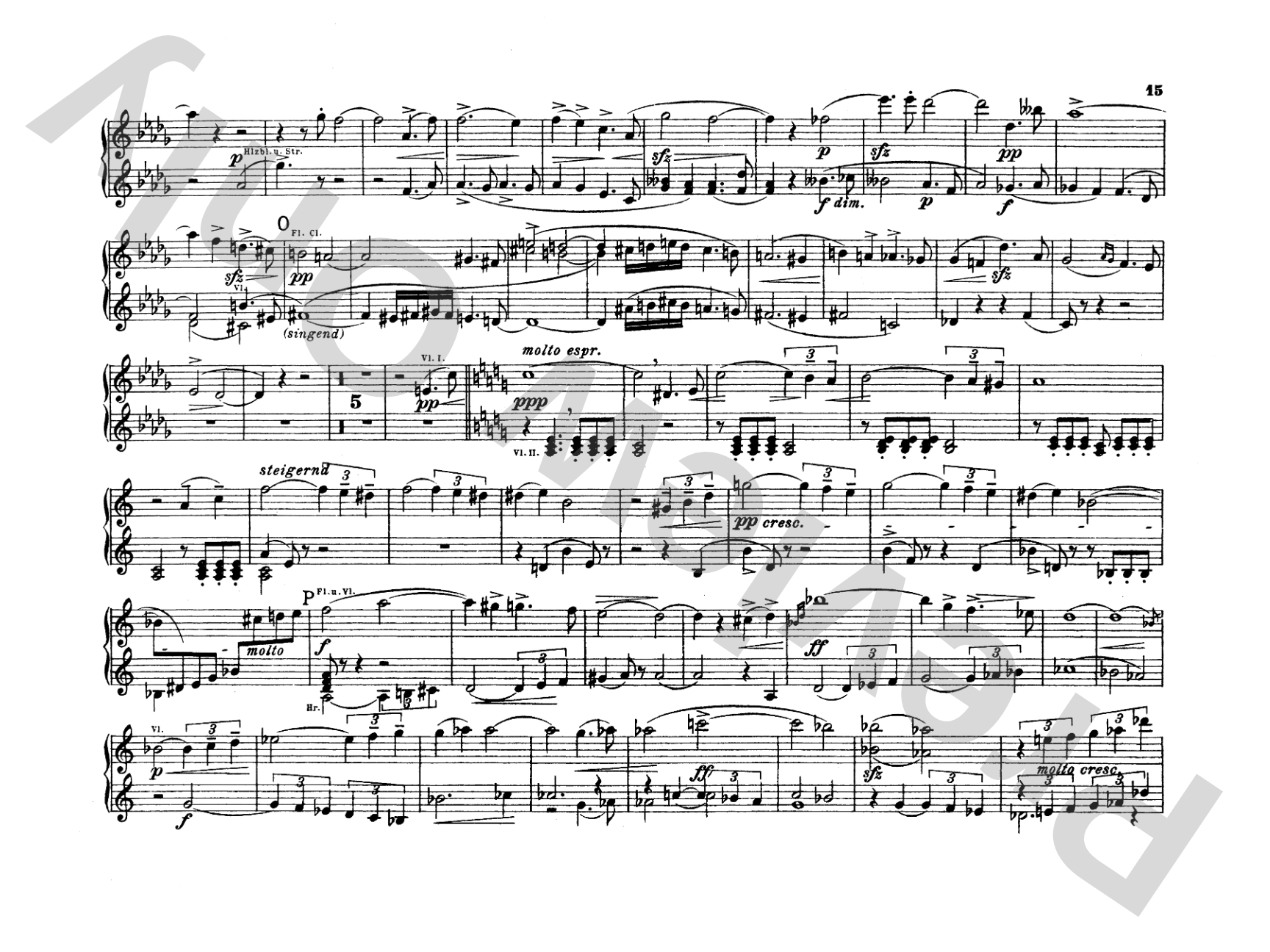 Mahler: Symphony No. 5, in E Major: Piano Duet (1 Piano, 4 Hands) Comb Bound Book