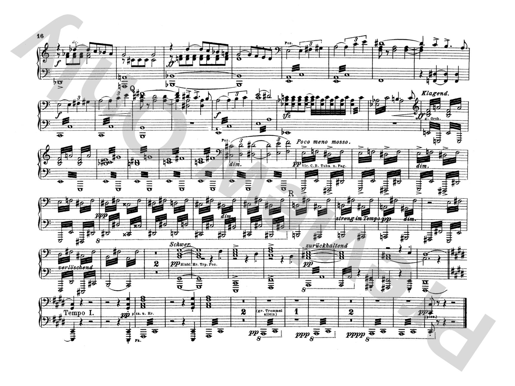Mahler: Symphony No. 5, in E Major: Piano Duet (1 Piano, 4 Hands) Comb Bound Book