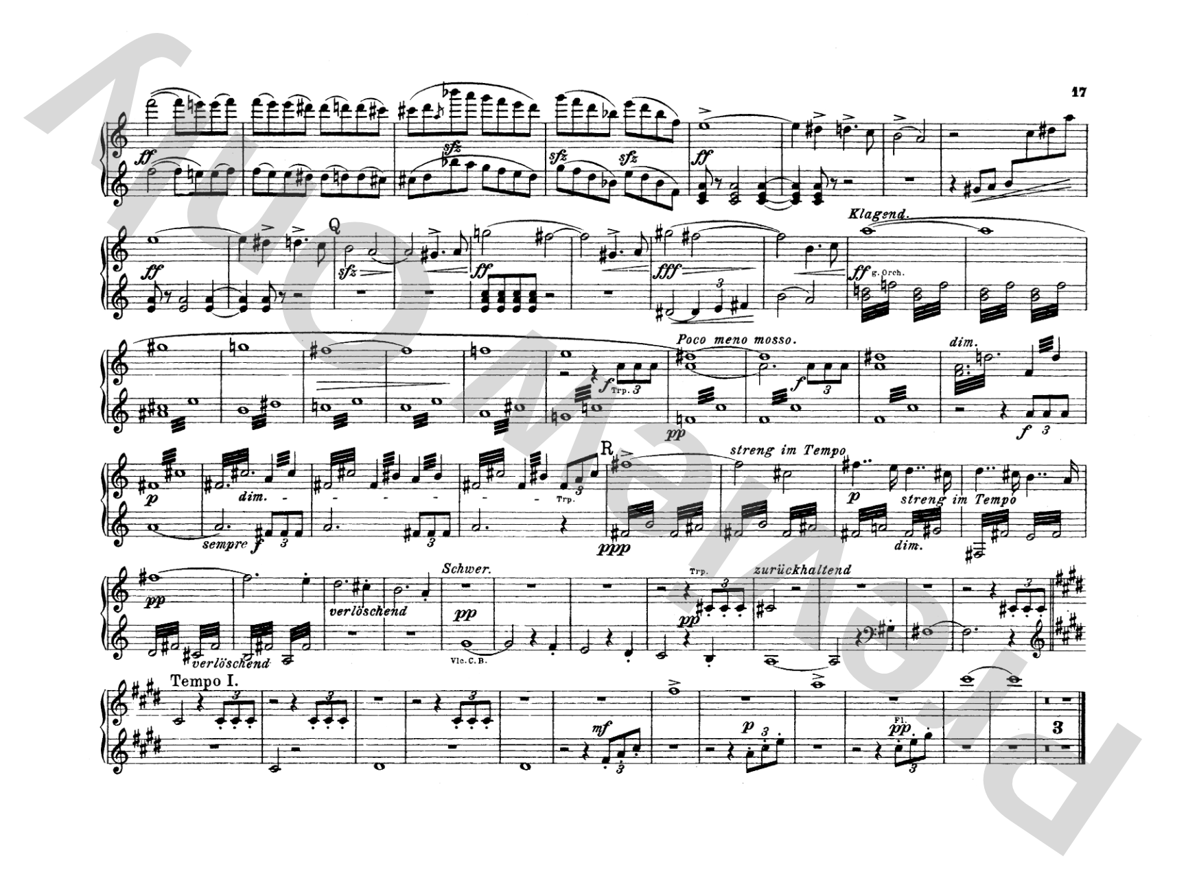 Mahler: Symphony No. 5, in E Major: Piano Duet (1 Piano, 4 Hands) Comb Bound Book