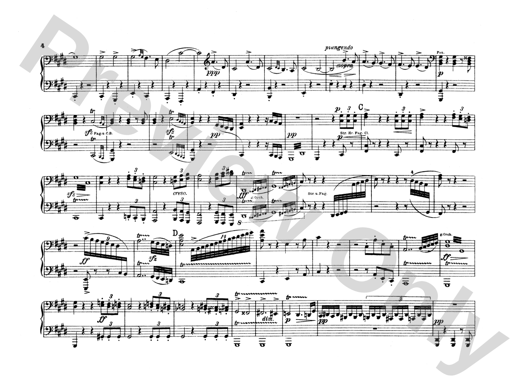 Mahler: Symphony No. 5, in E Major: Piano Duet (1 Piano, 4 Hands) Comb Bound Book