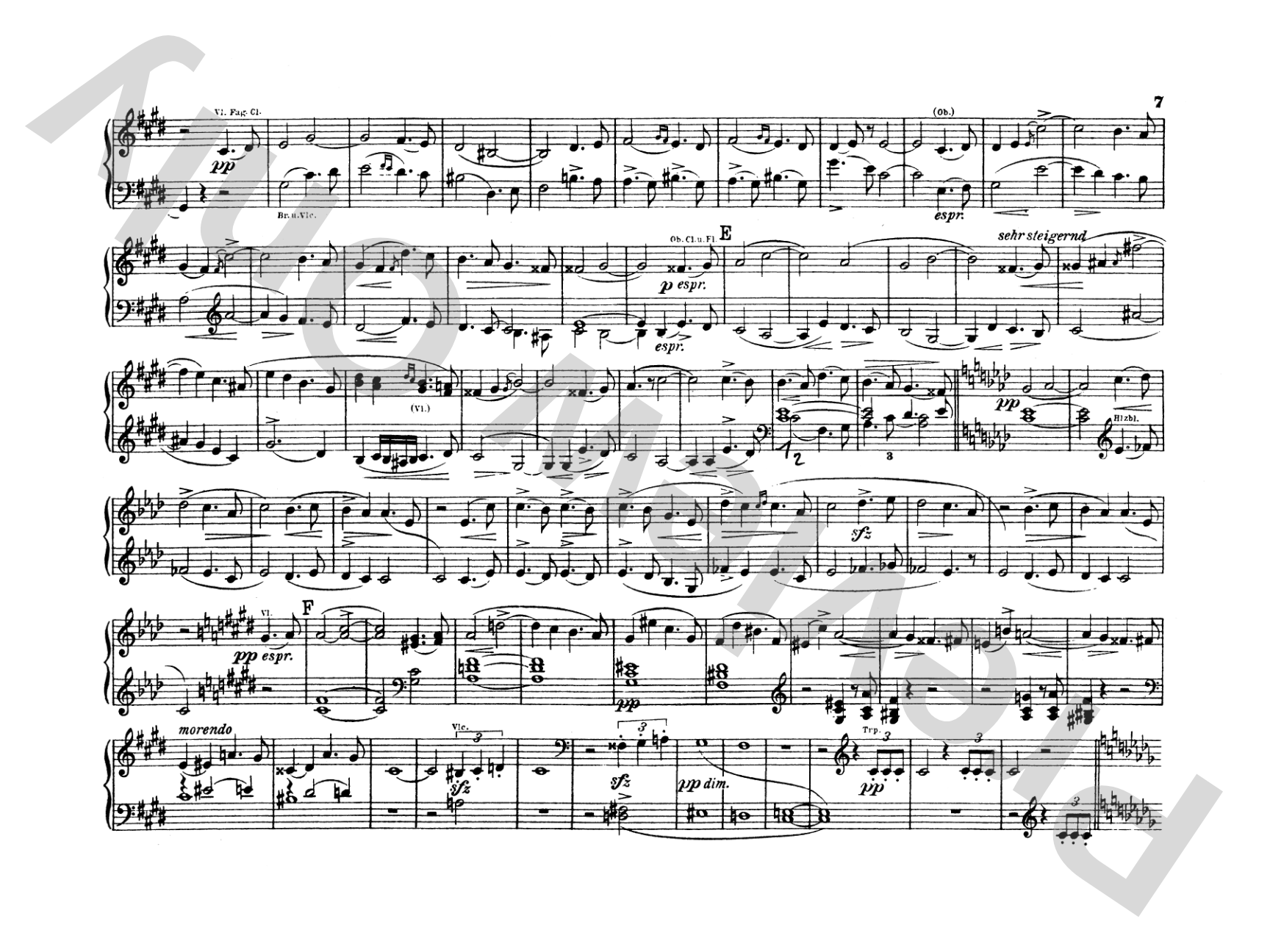 Mahler: Symphony No. 5, in E Major: Piano Duet (1 Piano, 4 Hands) Comb Bound Book