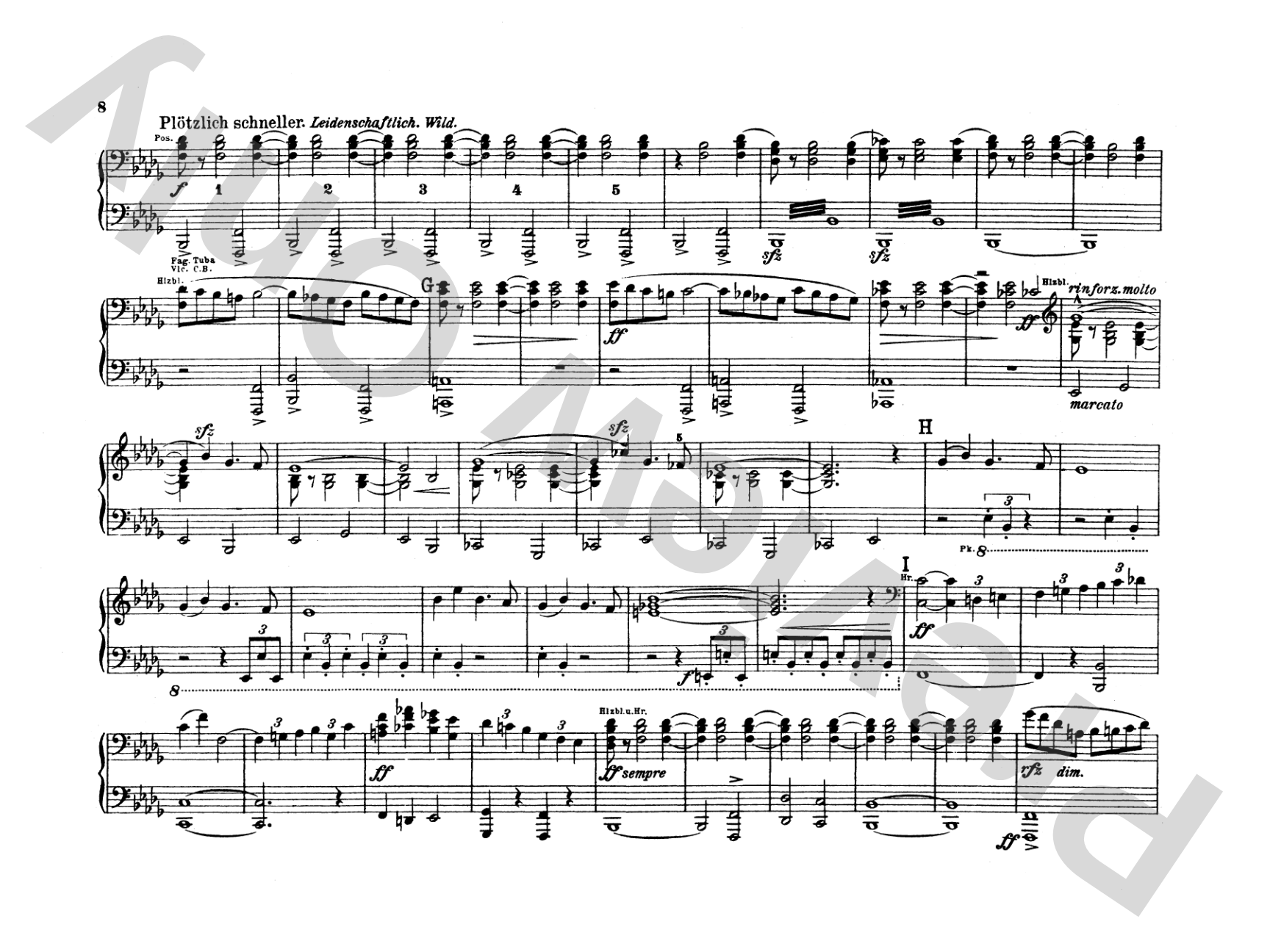 Mahler: Symphony No. 5, in E Major: Piano Duet (1 Piano, 4 Hands) Comb Bound Book