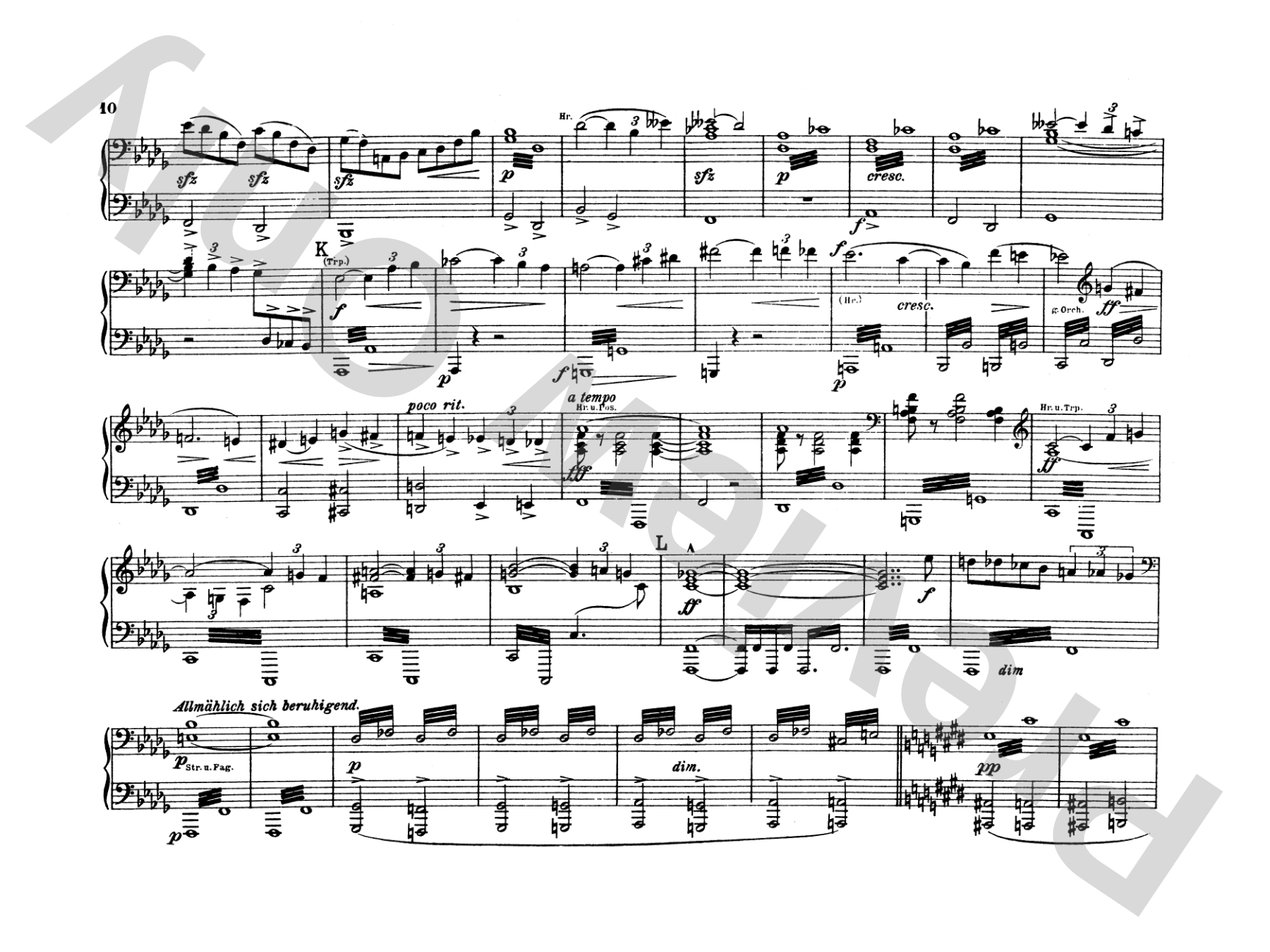 Mahler: Symphony No. 5, in E Major: Piano Duet (1 Piano, 4 Hands) Comb Bound Book