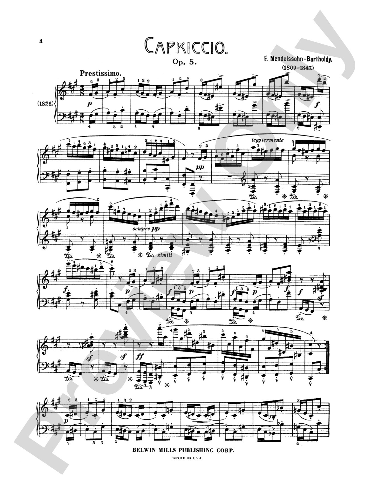 Mendelssohn: Complete Works (Volume I): Piano Book