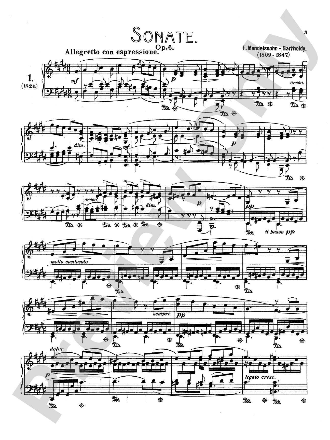 Mendelssohn: Complete Works (Volume III): Piano Book