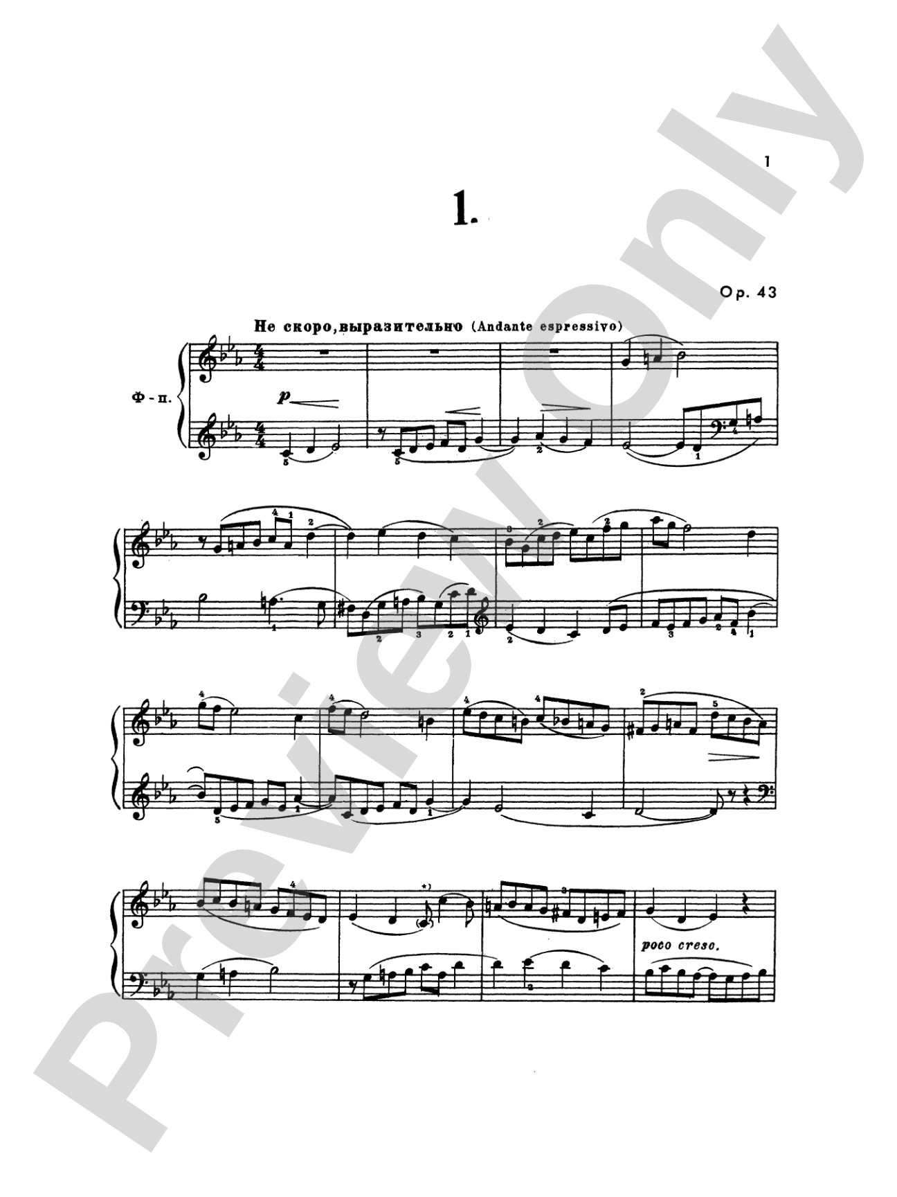 Miaskowsky: Four Little Fugues, Op. 43, 78: Piano Book