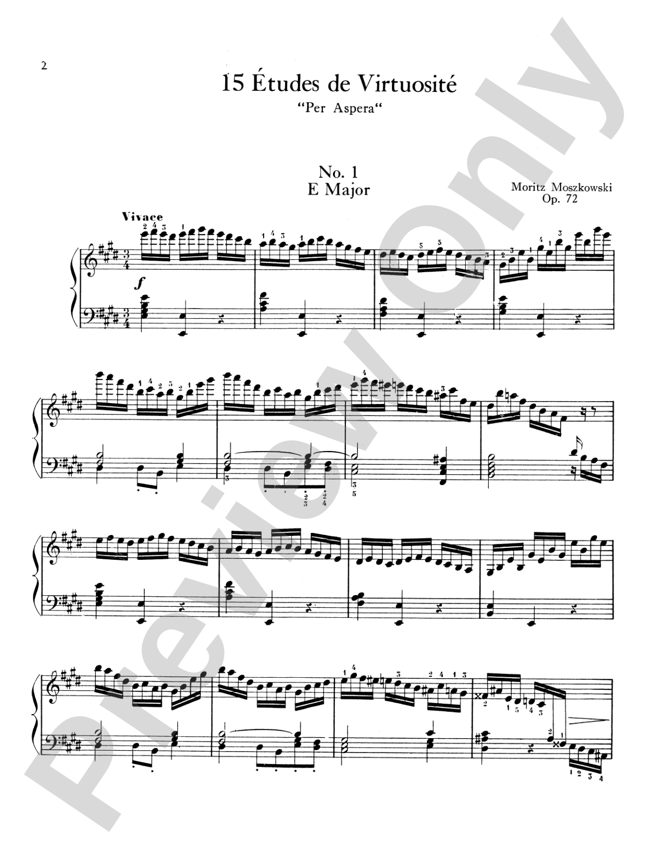 Moszkowski: Fifteen Études de Virtuosité, Op. 72: Piano Book