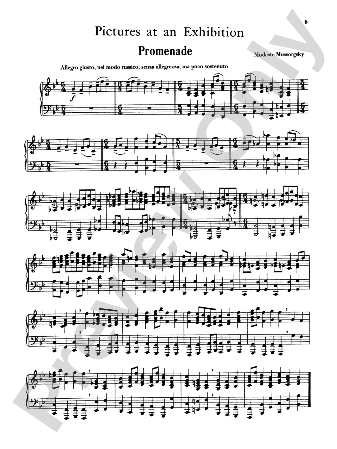 Mussorgsky: Pictures at an Exhibition: Piano
