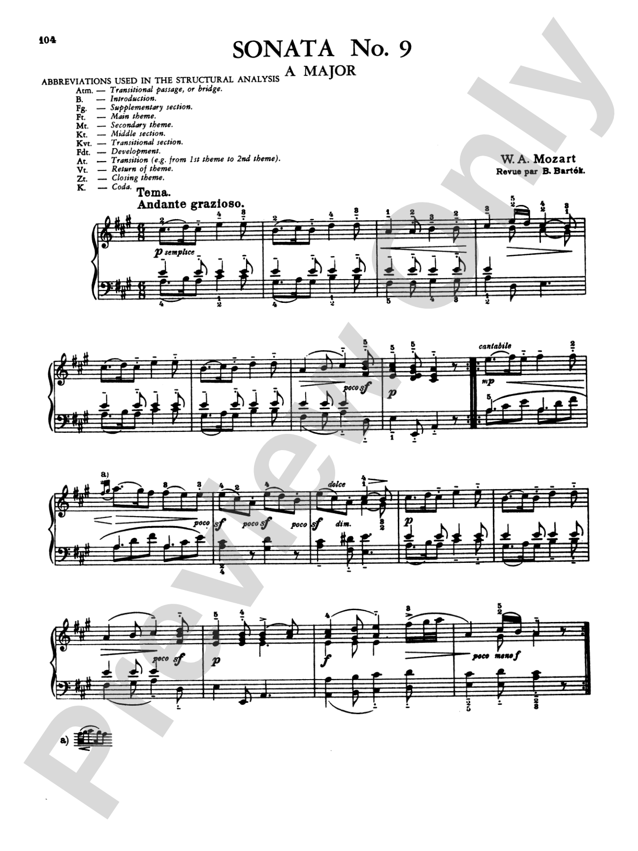 Mozart: Twenty Sonatas (Ed. Béla Bartók)