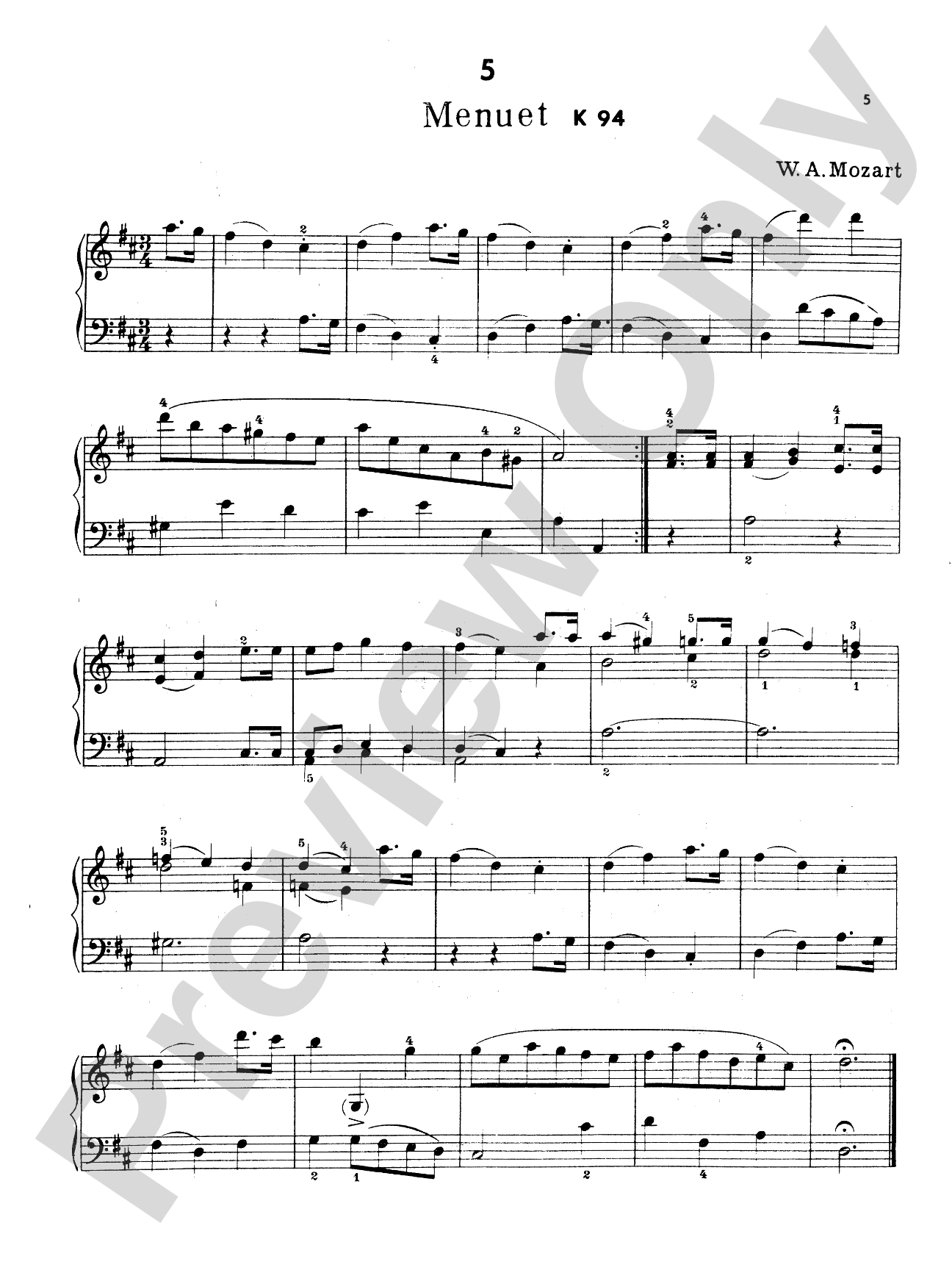 Mozart: Six Minuets