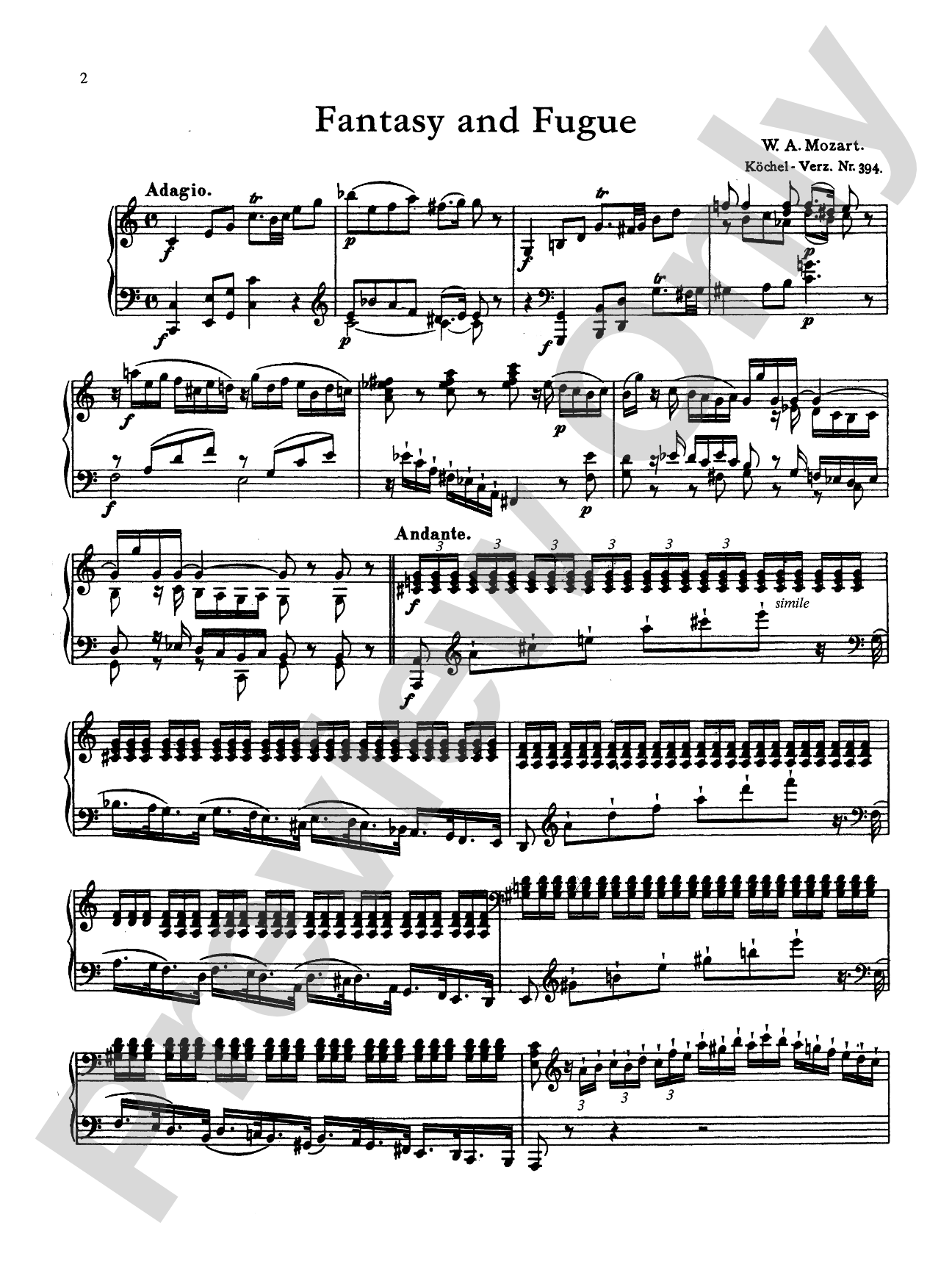 Mozart: Fantasy and Fugue (K. 394), and Fantasies (K. 396 and K. 397) (Urtext): Piano Book