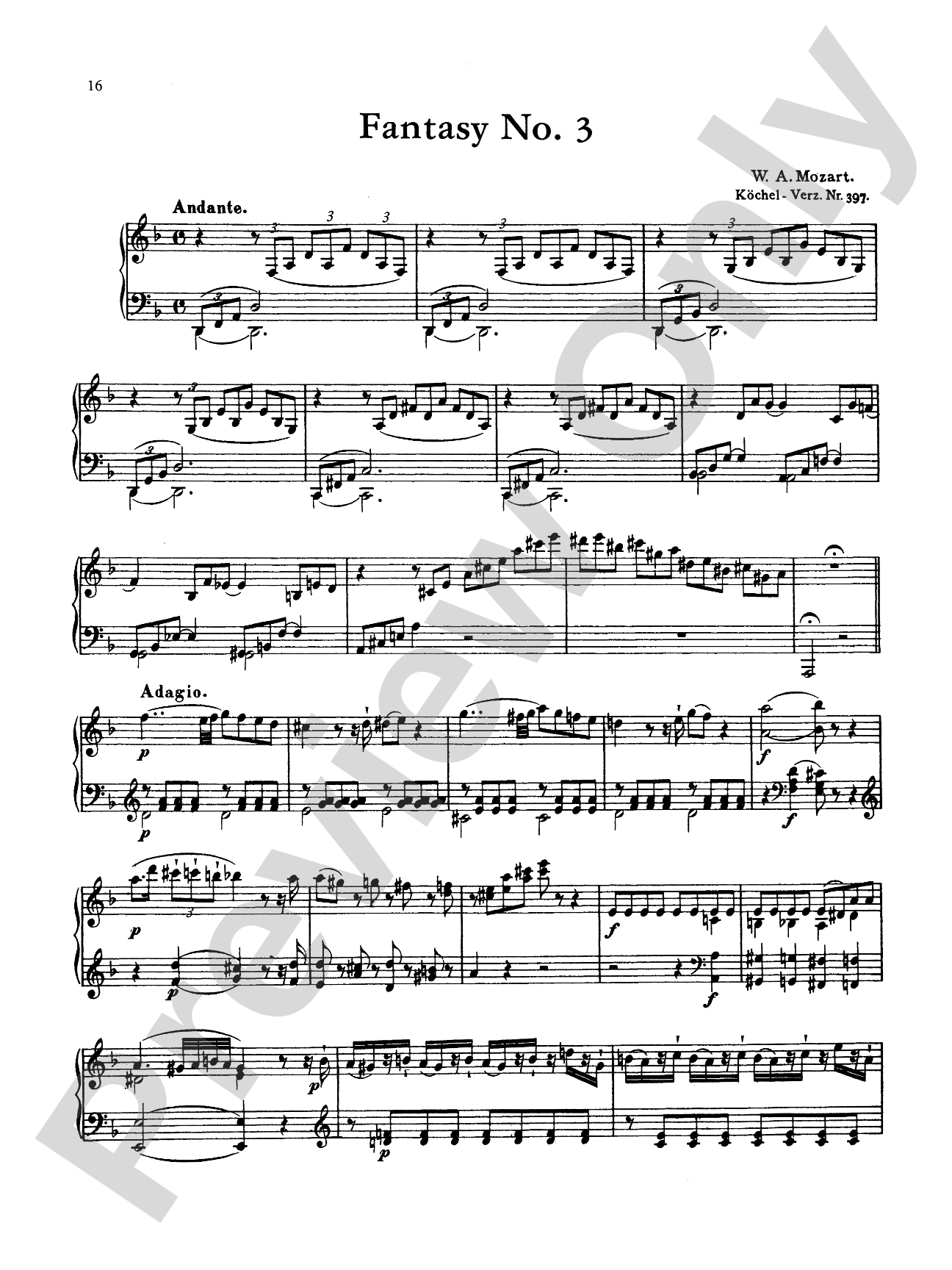 Mozart: Fantasy and Fugue (K. 394), and Fantasies (K. 396 and K. 397) (Urtext)