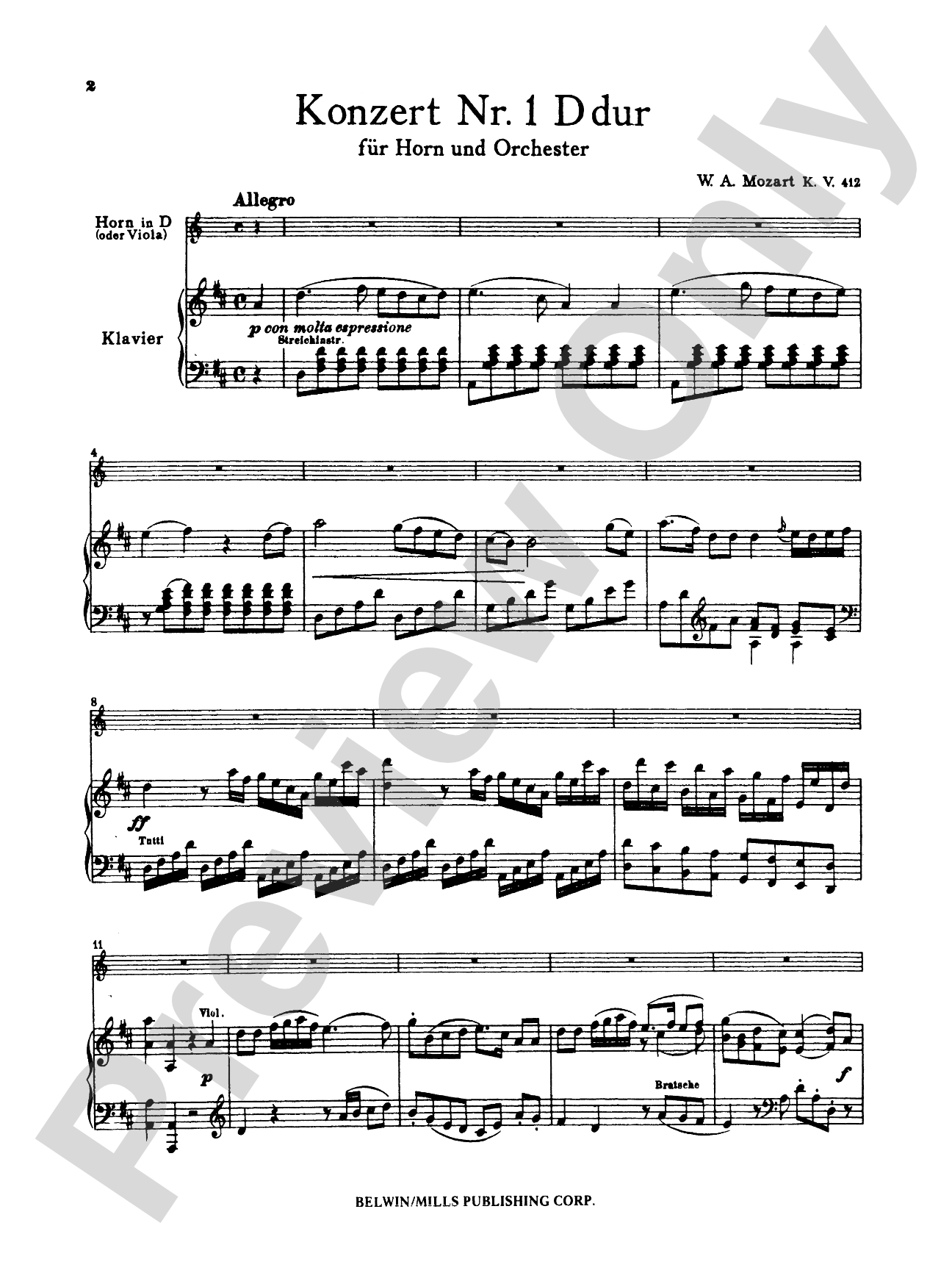 Mozart: Concerto No. 1 in D Major, K. 412