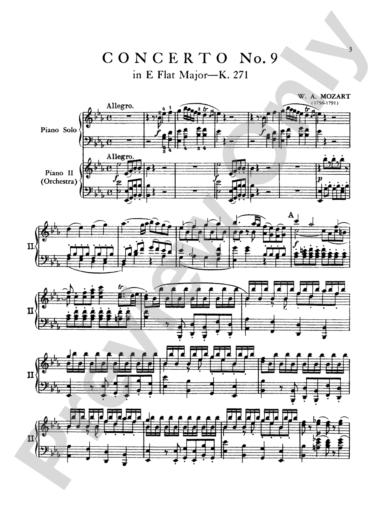 Mozart: Piano Concerto No. 9 in E flat Major, K. 271: Piano Duo (2 Pianos, 4 Hands) Book (2 copies required)