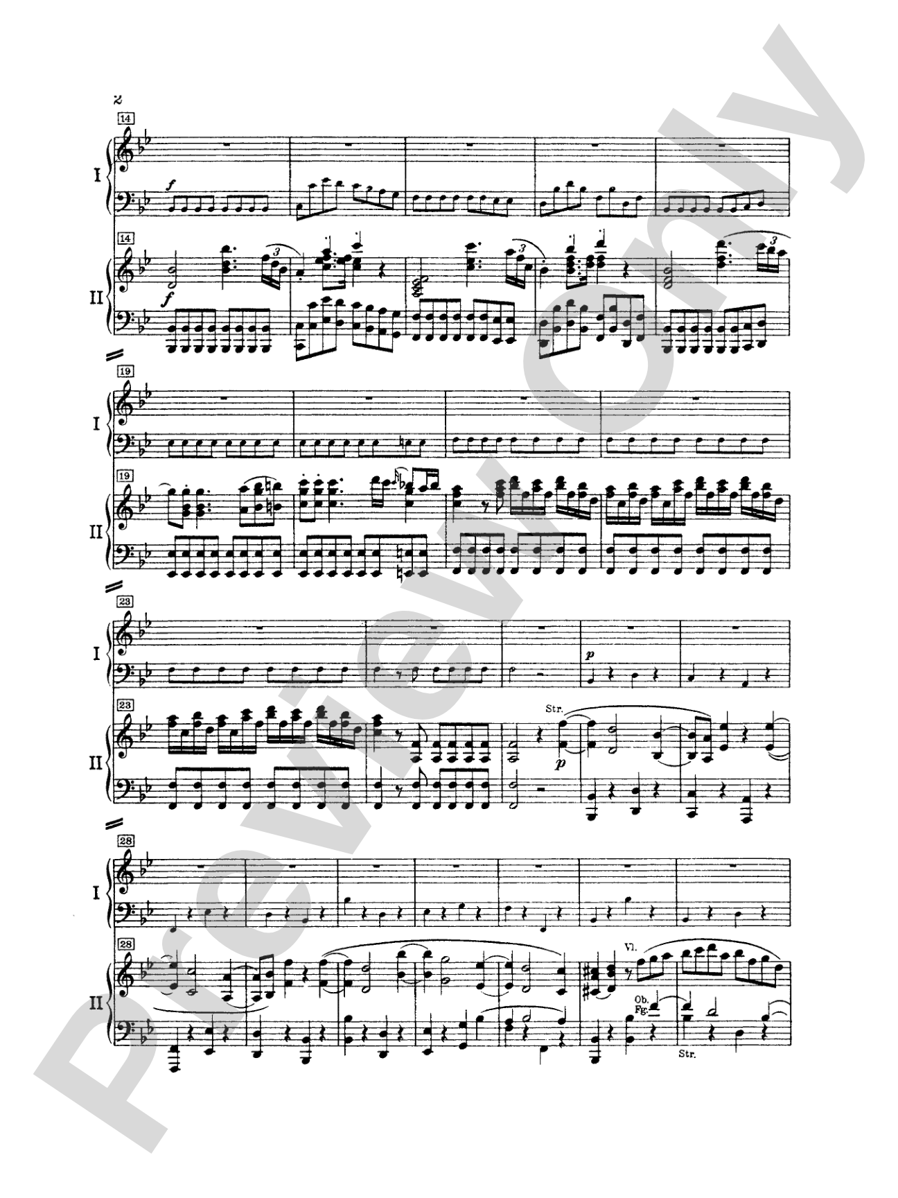Mozart: Piano Concerto No. 15 in B flat Major, K. 450: Piano Duo (2 Pianos, 4 Hands) Book (2 copies required)