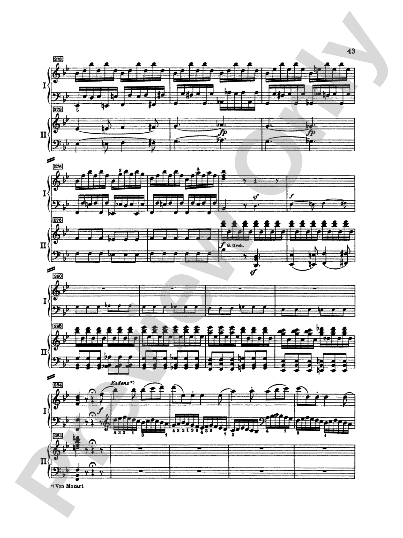 Mozart: Piano Concerto No. 15 in B flat Major, K. 450: Piano Duo (2 Pianos, 4 Hands) Book (2 copies required)