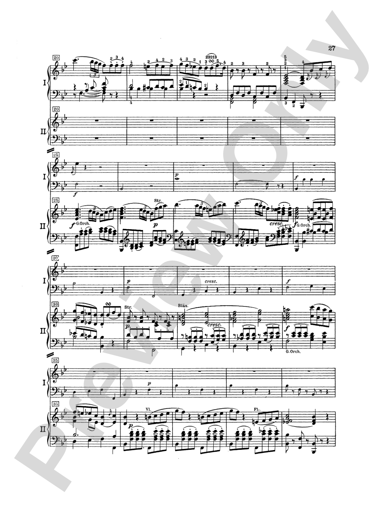 Mozart: Piano Concerto No. 20 in D Minor, K. 466: Piano Duo (2 Pianos, 4 Hands) Book (2 copies required)