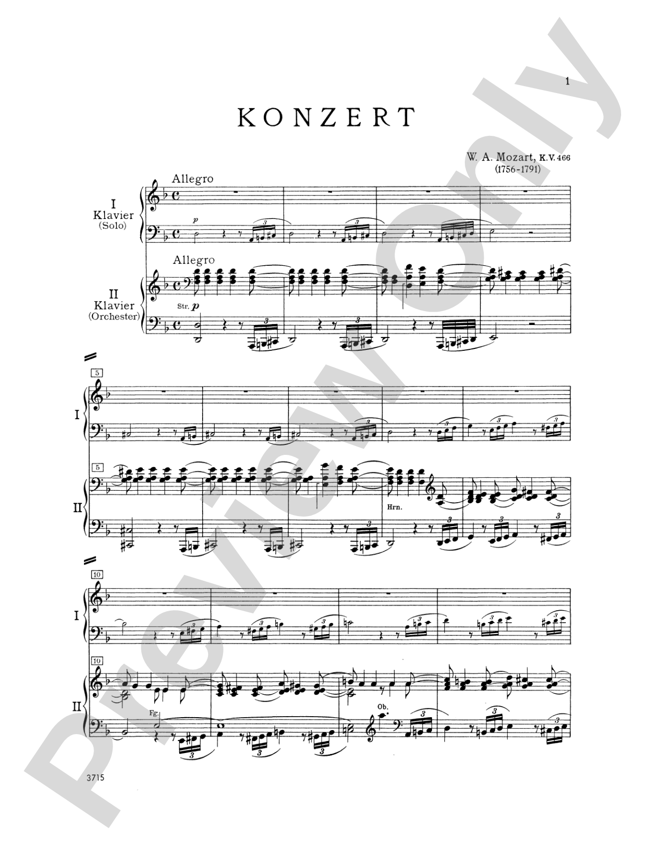 Mozart: Piano Concerto No. 20 in D Minor, K. 466