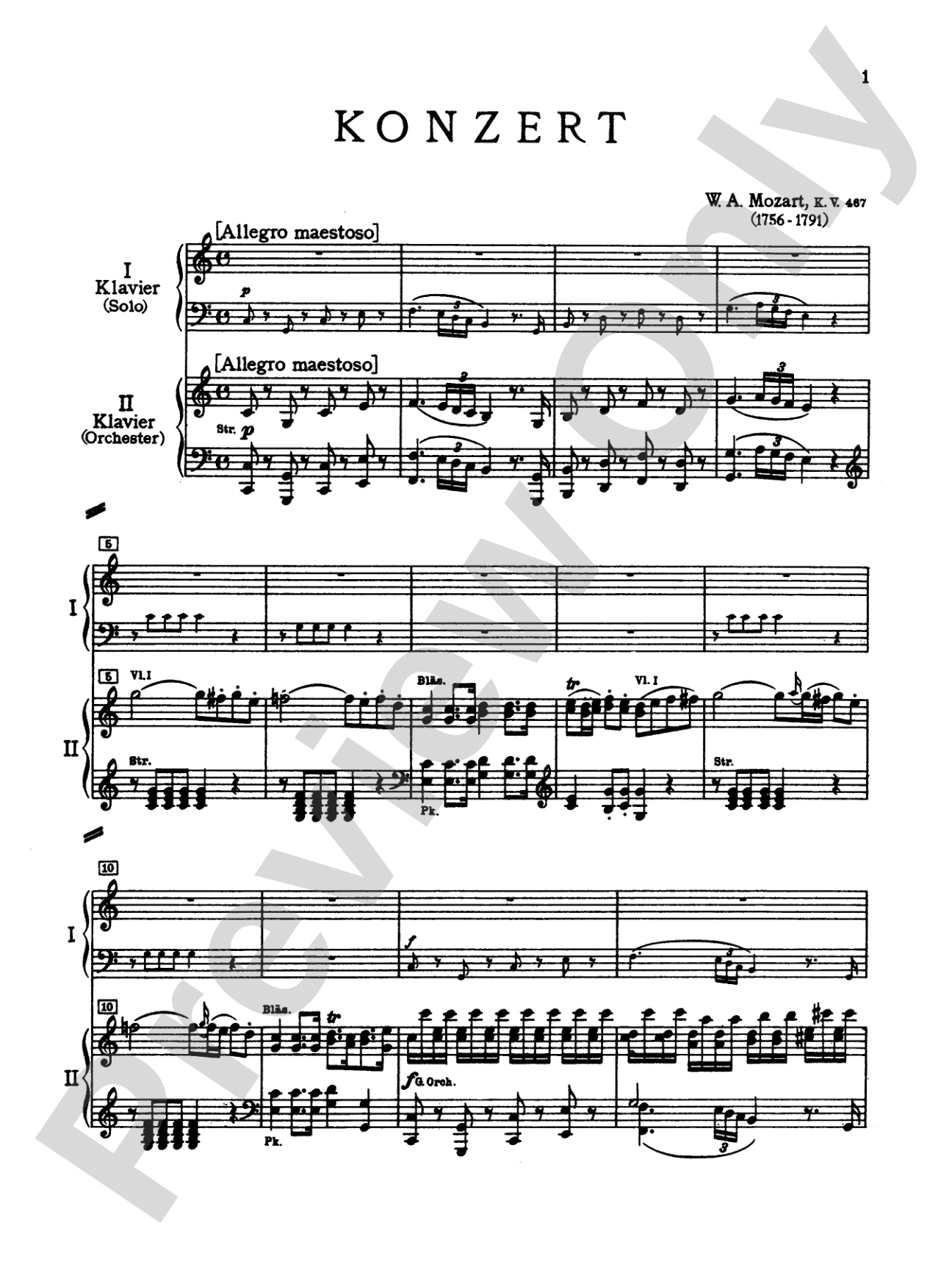 Mozart: Piano Concerto No. 21 in C Major, K. 467: Piano Duo (2 Pianos, 4 Hands) Book (2 copies required)