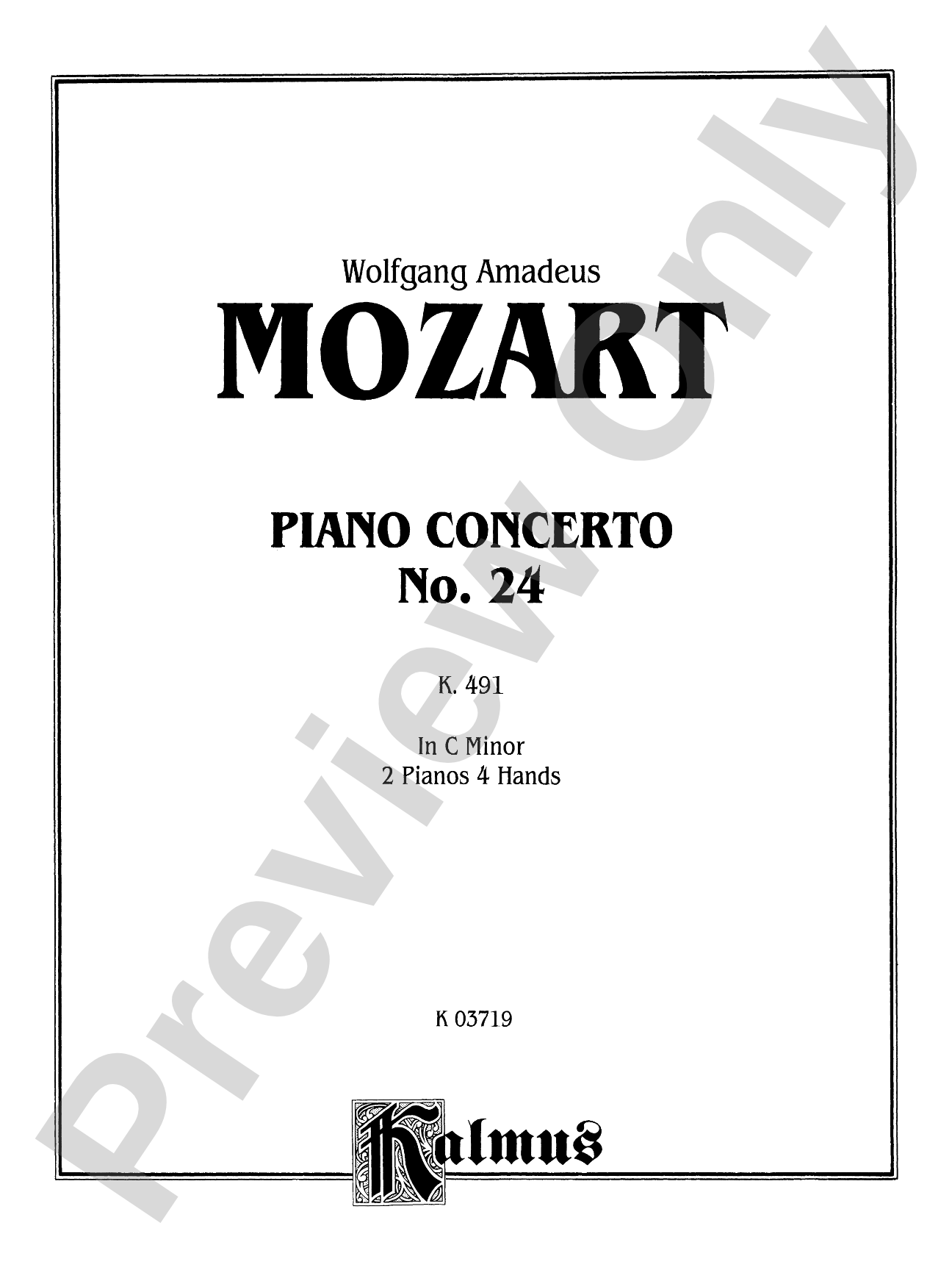 Mozart: Piano Concerto No. 24 in C Minor, K. 491