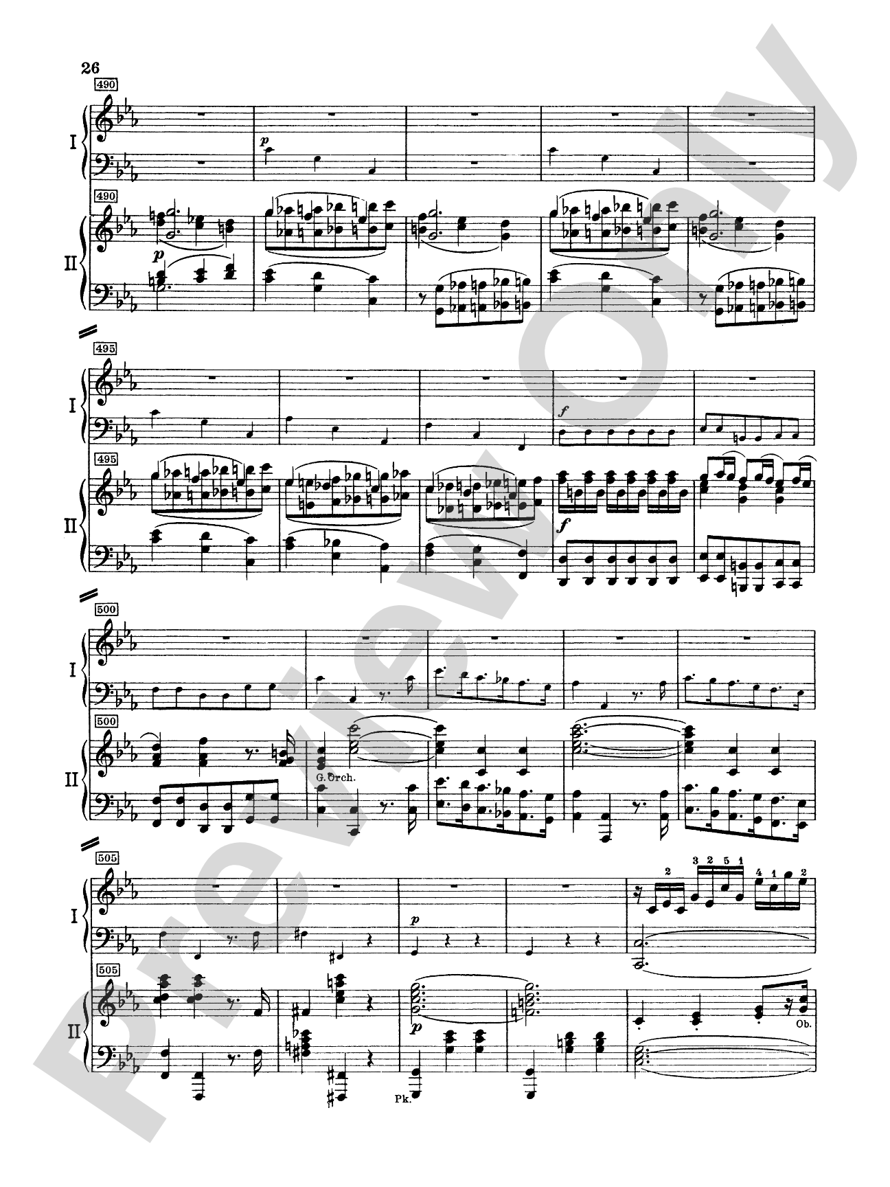 Mozart: Piano Concerto No. 24 in C Minor, K. 491: Piano Duo (2 Pianos, 4 Hands) Book (2 copies required)