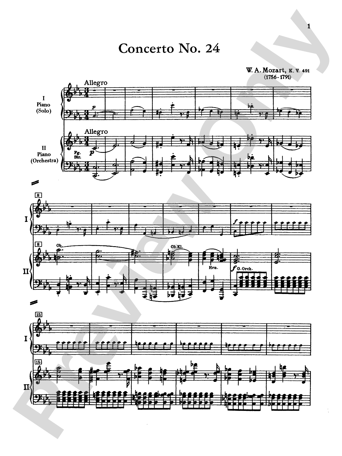 Mozart: Piano Concerto No. 24 in C Minor, K. 491