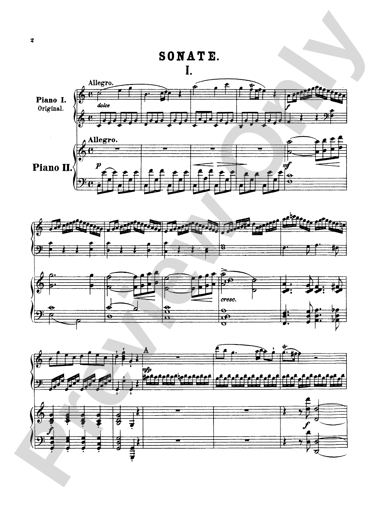Mozart: Sonata in C Major, K. 545 (Arr. Edvard Grieg): Piano Duo (2 Pianos, 4 Hands) Book (2 copies required)