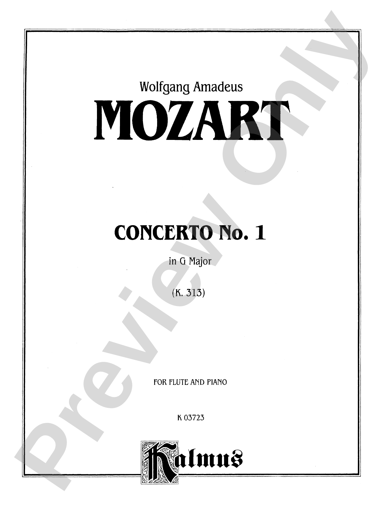 Mozart: Concerto No. 1 in G Major, K. 313