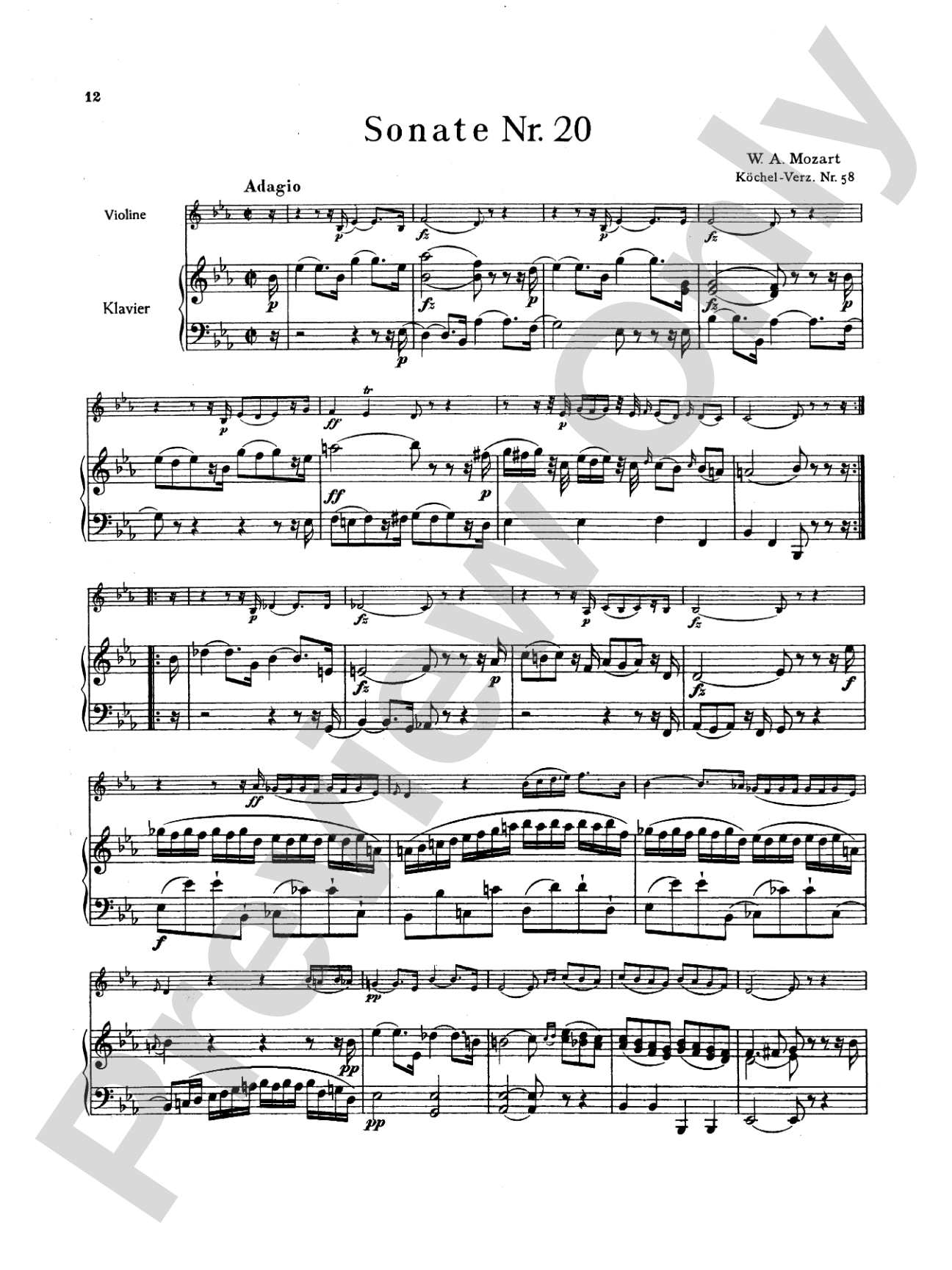 Mozart: Twenty Sonatas (Urtext), Volume I