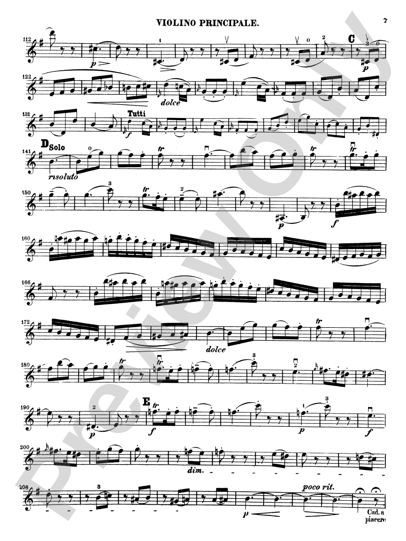 Mozart: Violin Concerto No. 3 in G Major, K.216: Violin Book