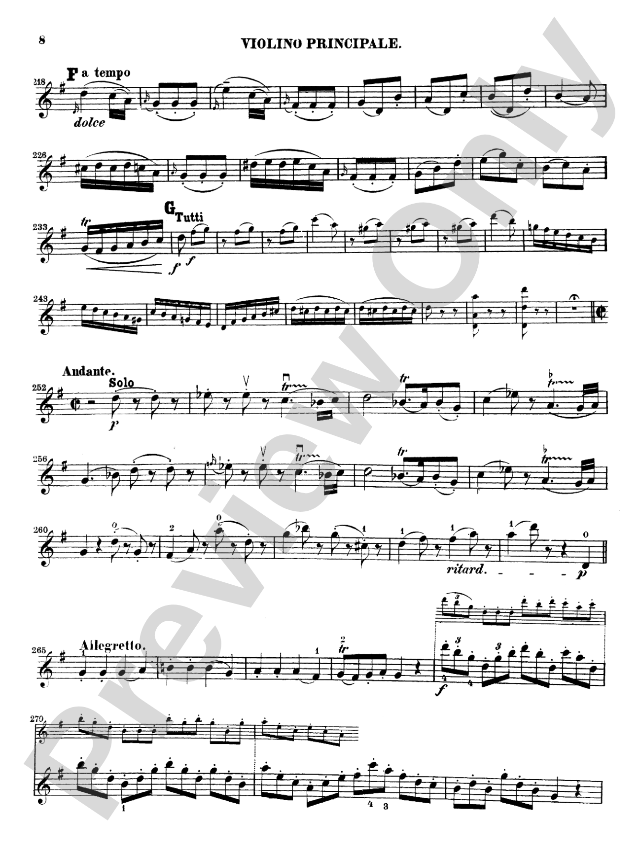 Mozart: Violin Concerto No. 3 in G Major, K.216: Violin Book