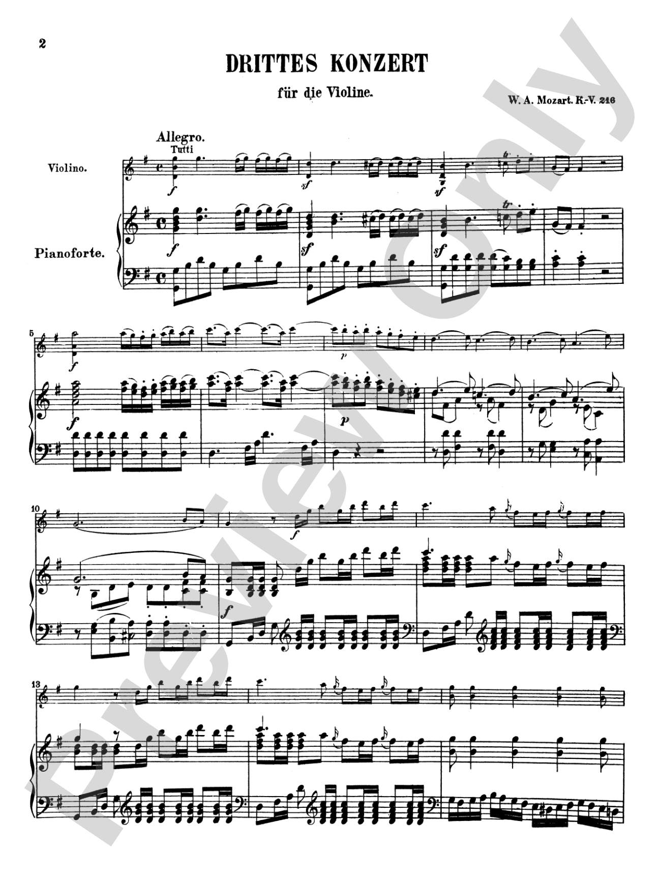 Mozart: Violin Concerto No. 3 in G Major, K.216