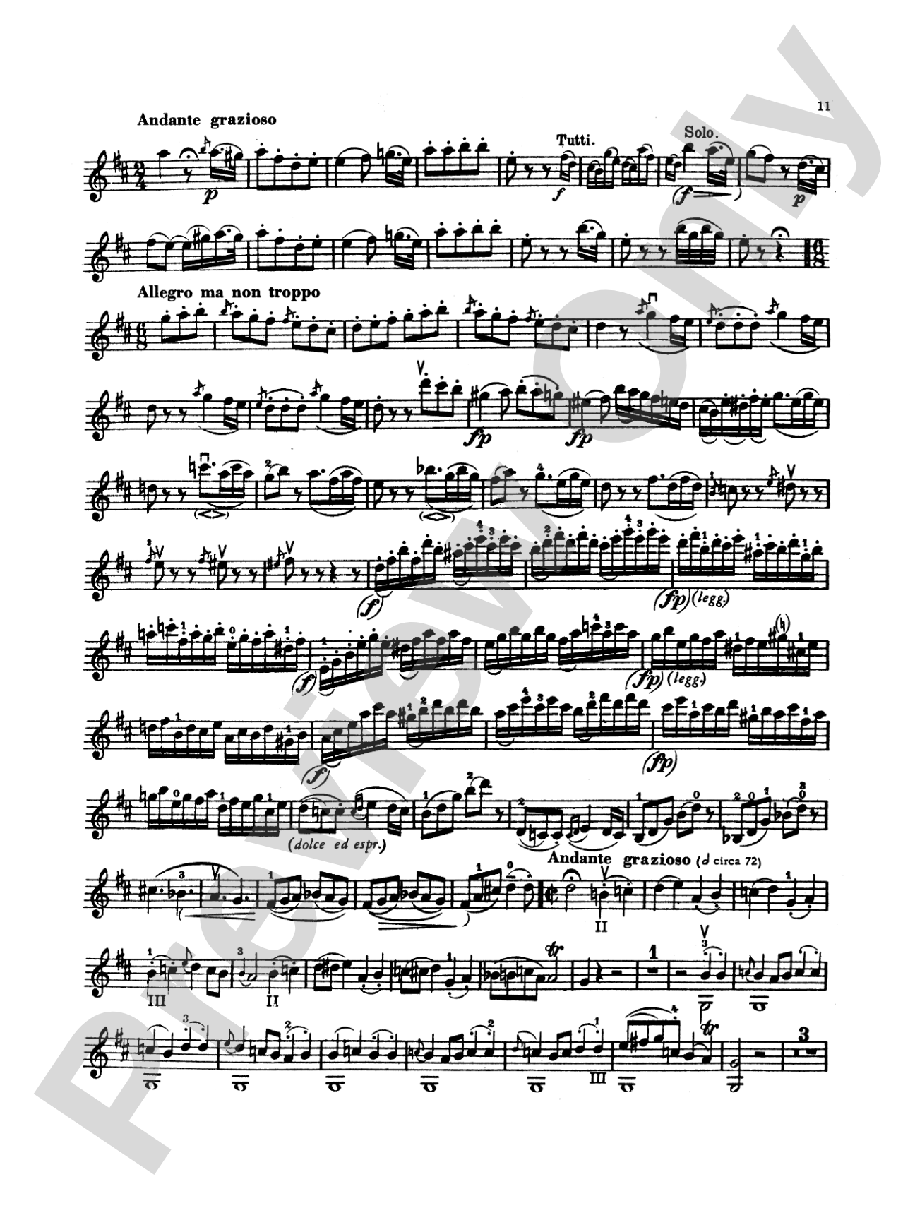 Mozart: Violin Concerto No. 4 in D Major, K. 218: Violin Book