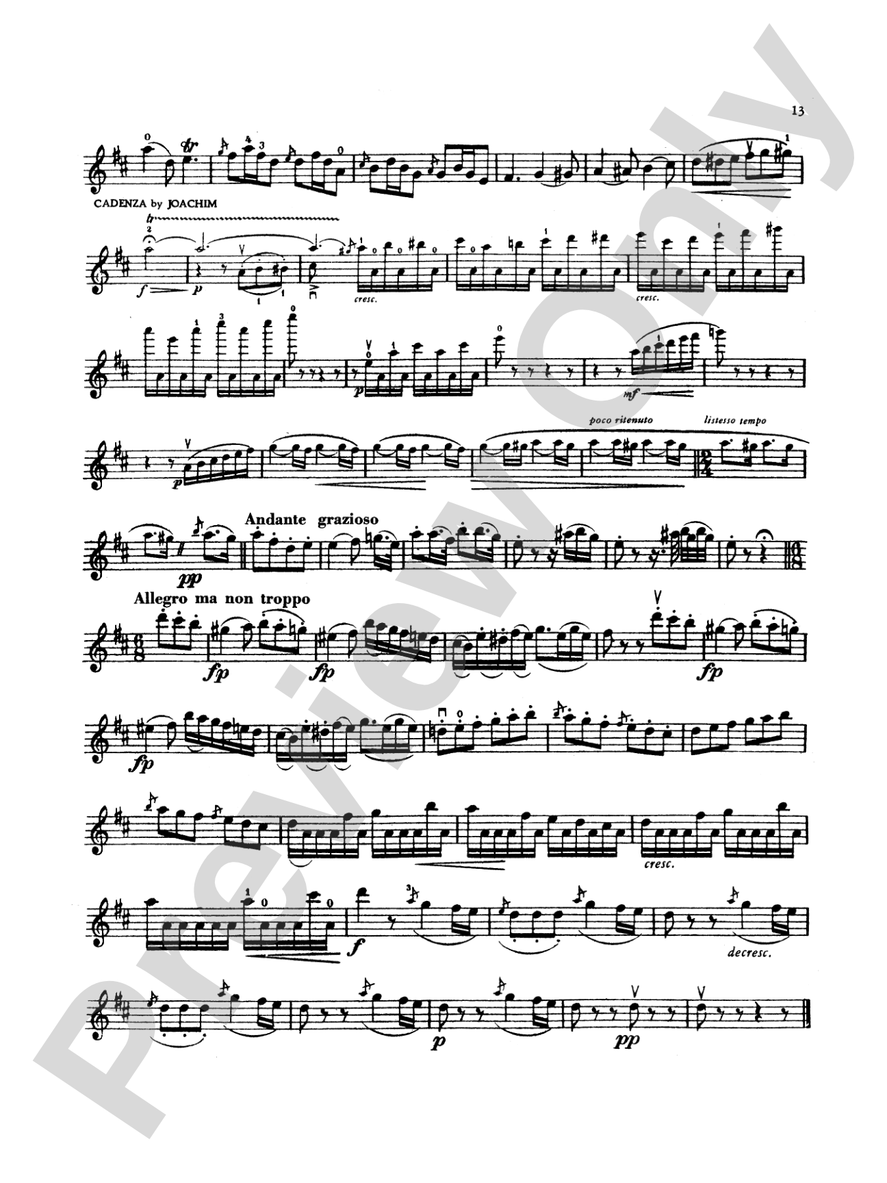 Mozart: Violin Concerto No. 4 in D Major, K. 218: Violin Book
